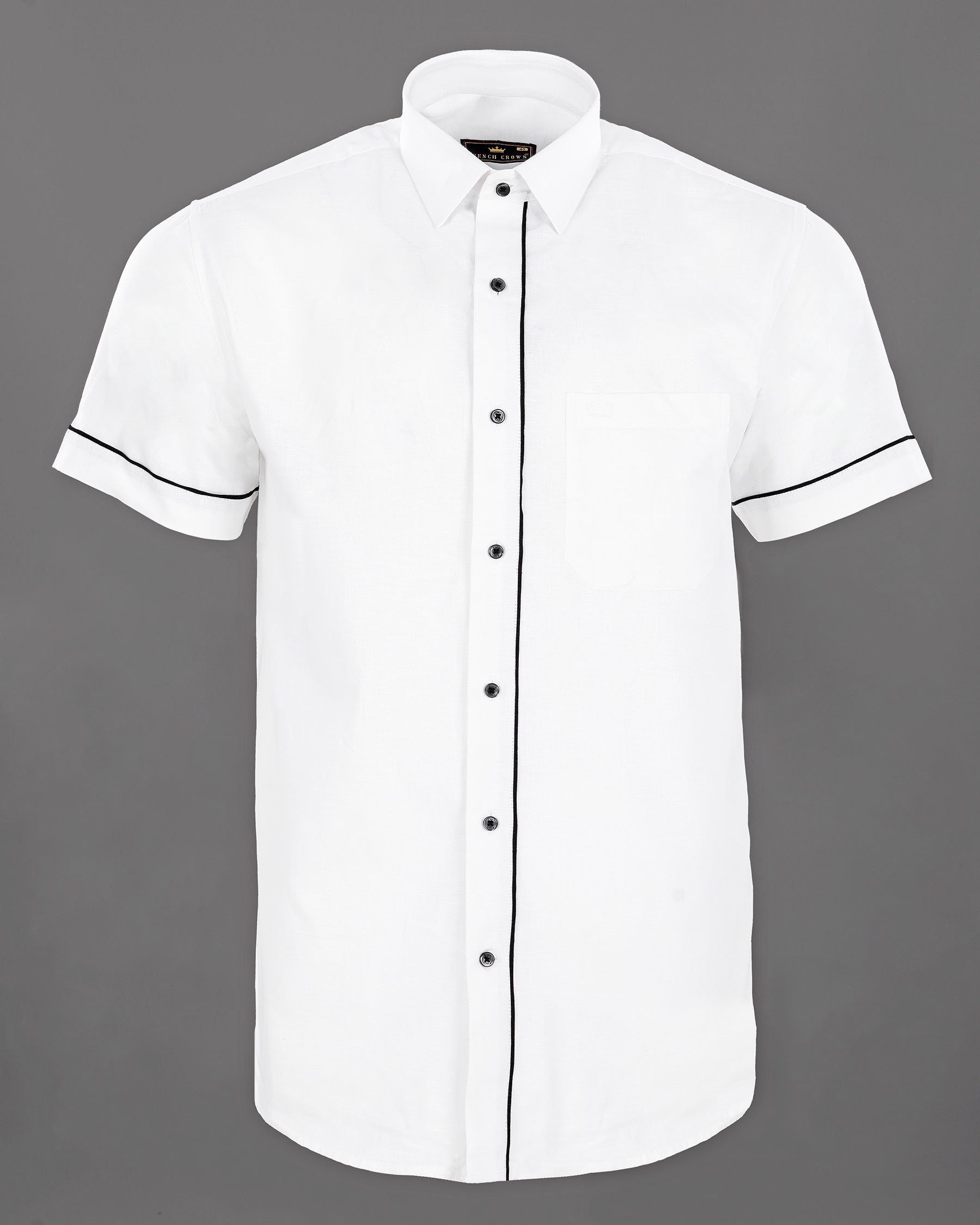 Bright White with Black Piping Luxurious Linen Shirt 3190BLK-P19-38, 3190BLK-P19-H-38, 3190BLK-P19-39, 3190BLK-P19-H-39, 3190BLK-P19-40, 3190BLK-P19-H-40, 3190BLK-P19-42, 3190BLK-P19-H-42, 3190BLK-P19-44, 3190BLK-P19-H-44, 3190BLK-P19-46, 3190BLK-P19-H-46, 3190BLK-P19-48, 3190BLK-P19-H-48, 3190BLK-P19-50, 3190BLK-P19-H-50, 3190BLK-P19-52, 3190BLK-P19-H-52