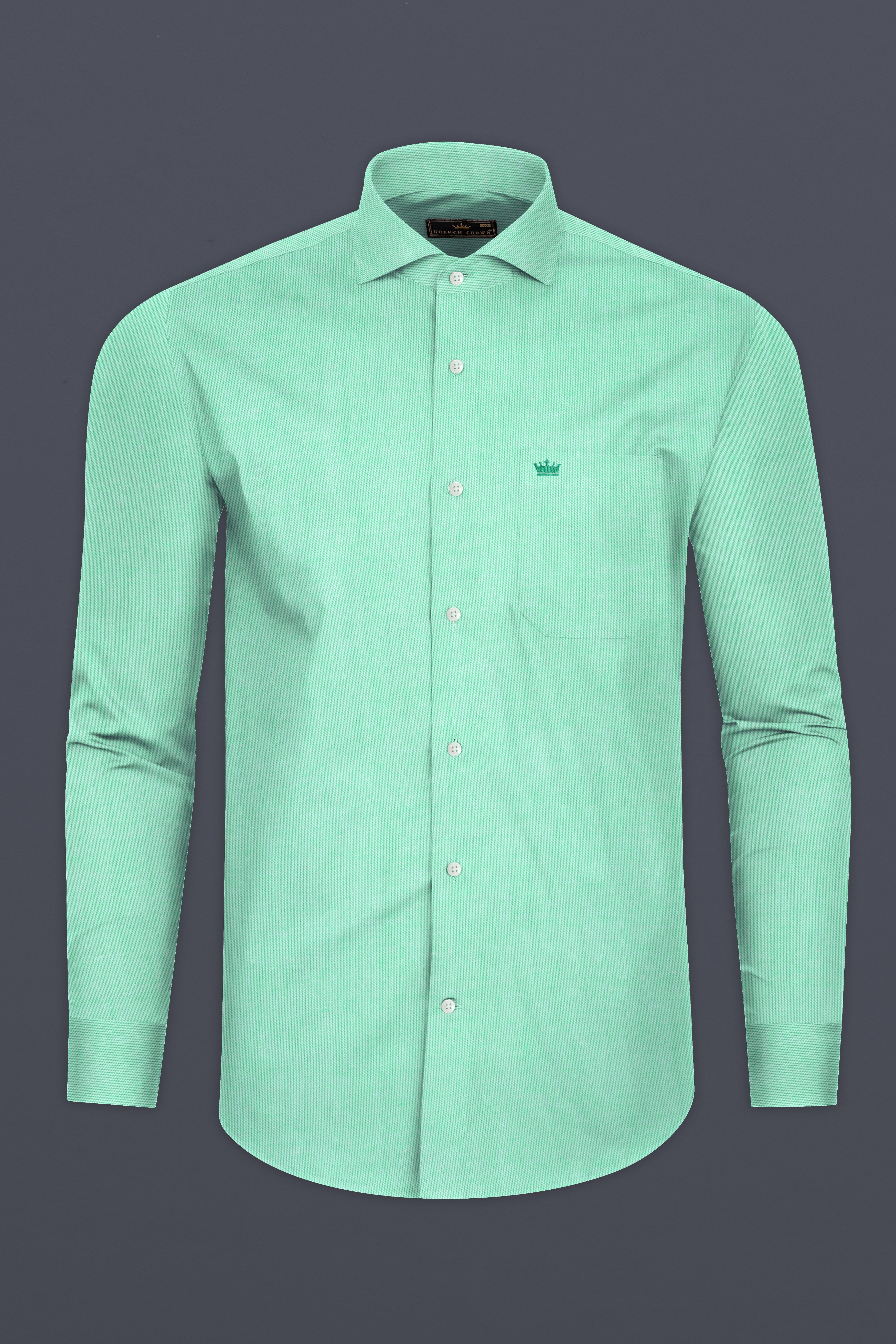 Algae Green Solid Royal Oxford Shirt