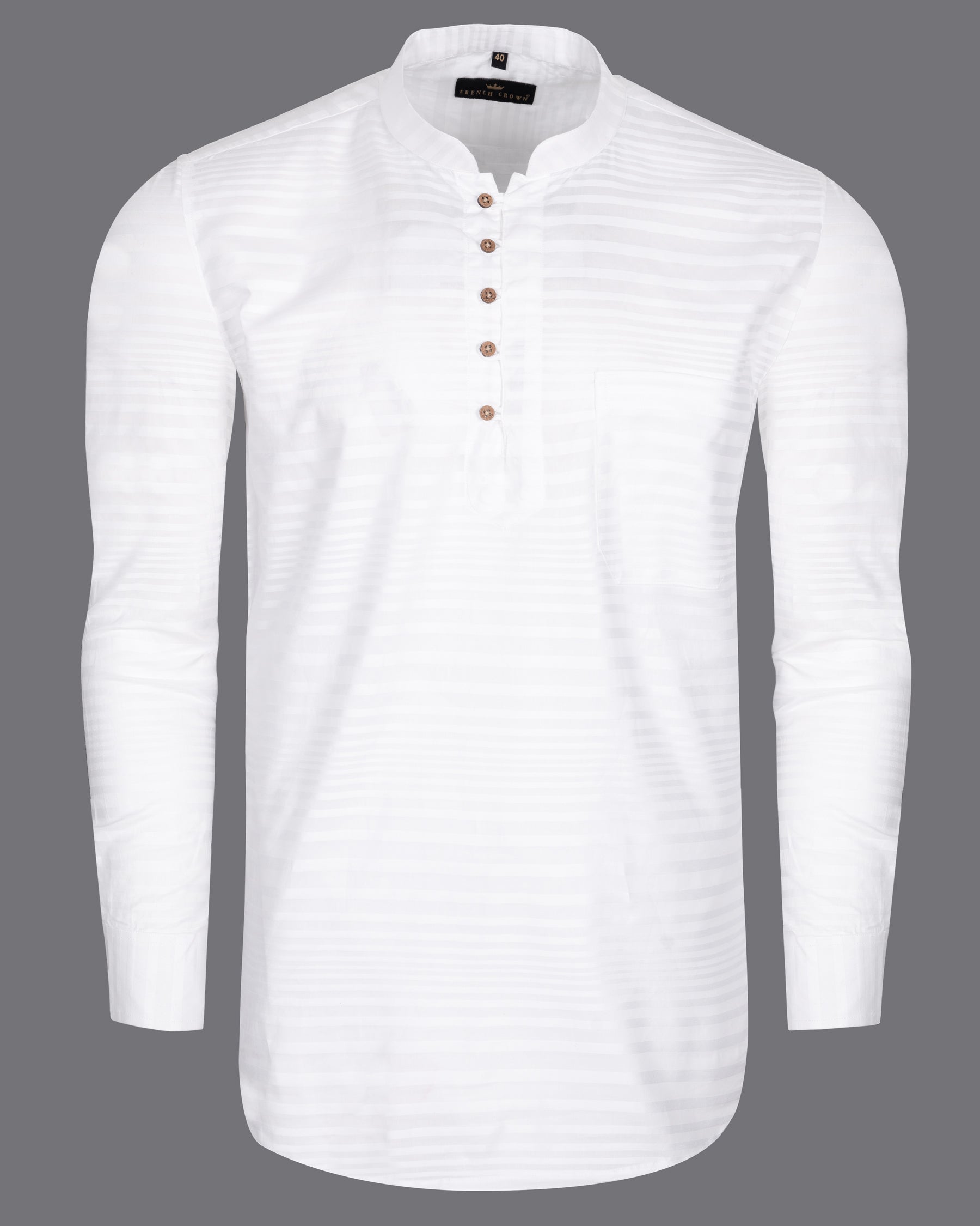 Bright White Striped Premium Cotton Kurta Shirt 5256-KS-38, 5256-KS-H-38, 5256-KS-39, 5256-KS-H-39, 5256-KS-40, 5256-KS-H-40, 5256-KS-42, 5256-KS-H-42, 5256-KS-44, 5256-KS-H-44, 5256-KS-46, 5256-KS-H-46, 5256-KS-48, 5256-KS-H-48, 5256-KS-50, 5256-KS-H-50, 5256-KS-52, 5256-KS-H-52