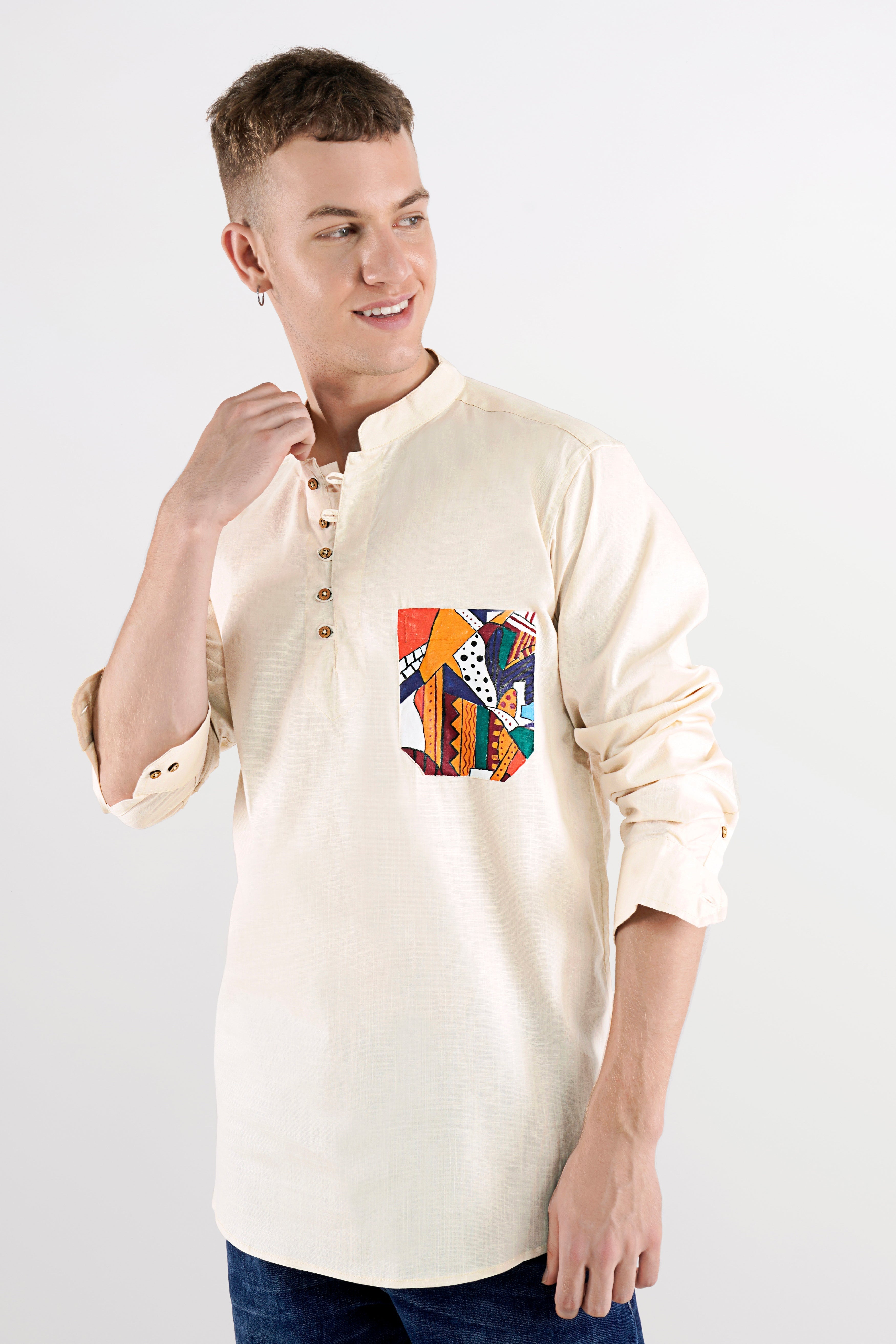 Ecru Beige Hand Painted Luxurious Linen Designer Kurta Shirt 5794-KS-ART-38, 5794-KS-ART-H-38, 5794-KS-ART-39, 5794-KS-ART-H-39, 5794-KS-ART-40, 5794-KS-ART-H-40, 5794-KS-ART-42, 5794-KS-ART-H-42, 5794-KS-ART-44, 5794-KS-ART-H-44, 5794-KS-ART-46, 5794-KS-ART-H-46, 5794-KS-ART-48, 5794-KS-ART-H-48, 5794-KS-ART-50, 5794-KS-ART-H-50, 5794-KS-ART-52, 5794-KS-ART-H-52