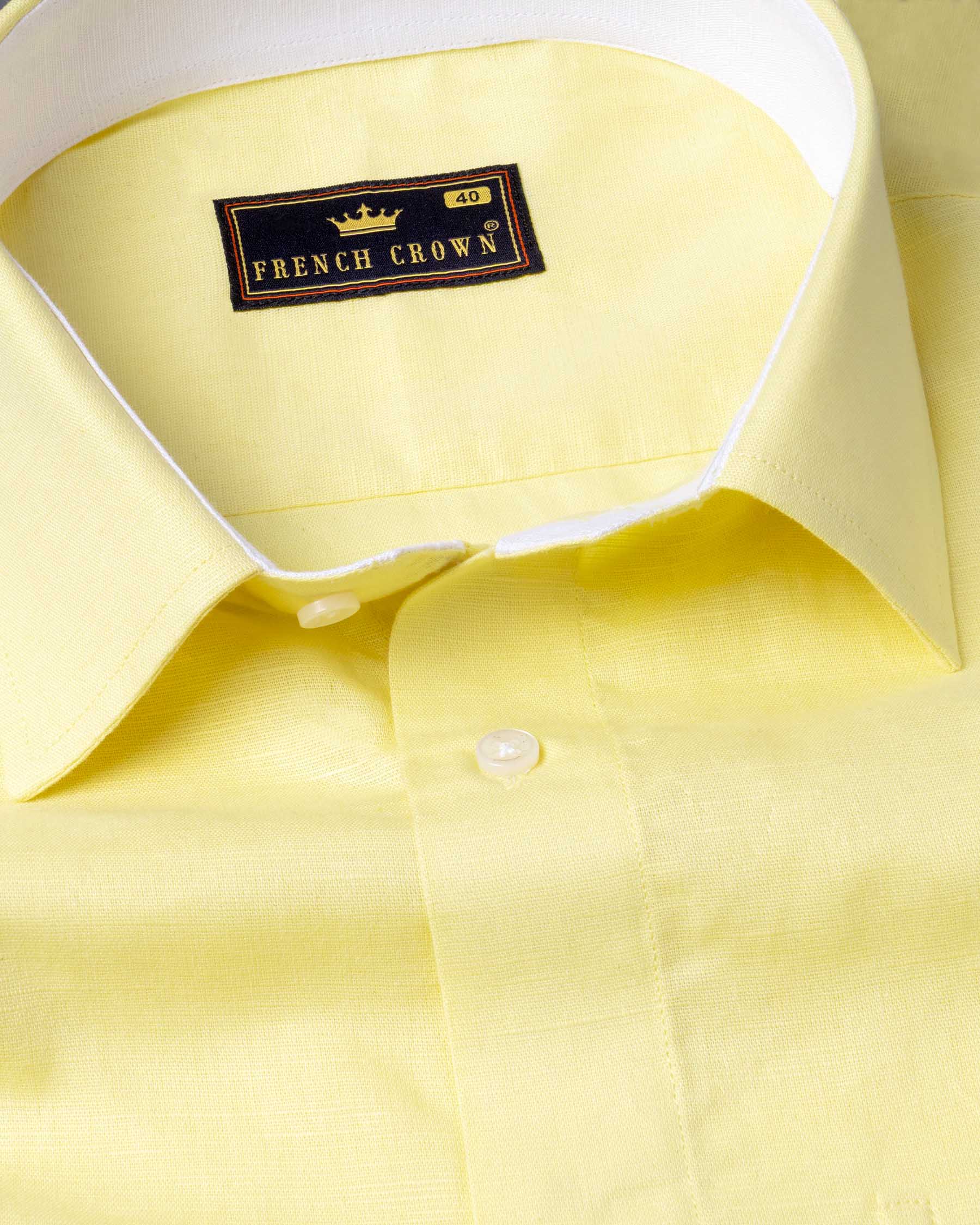 Lemon Yellow Luxurious Linen Shirt 5857-CP-38, 5857-CP-H-38, 5857-CP-39, 5857-CP-H-39, 5857-CP-40, 5857-CP-H-40, 5857-CP-42, 5857-CP-H-42, 5857-CP-44, 5857-CP-H-44, 5857-CP-46, 5857-CP-H-46, 5857-CP-48, 5857-CP-H-48, 5857-CP-50, 5857-CP-H-50, 5857-CP-52, 5857-CP-H-52