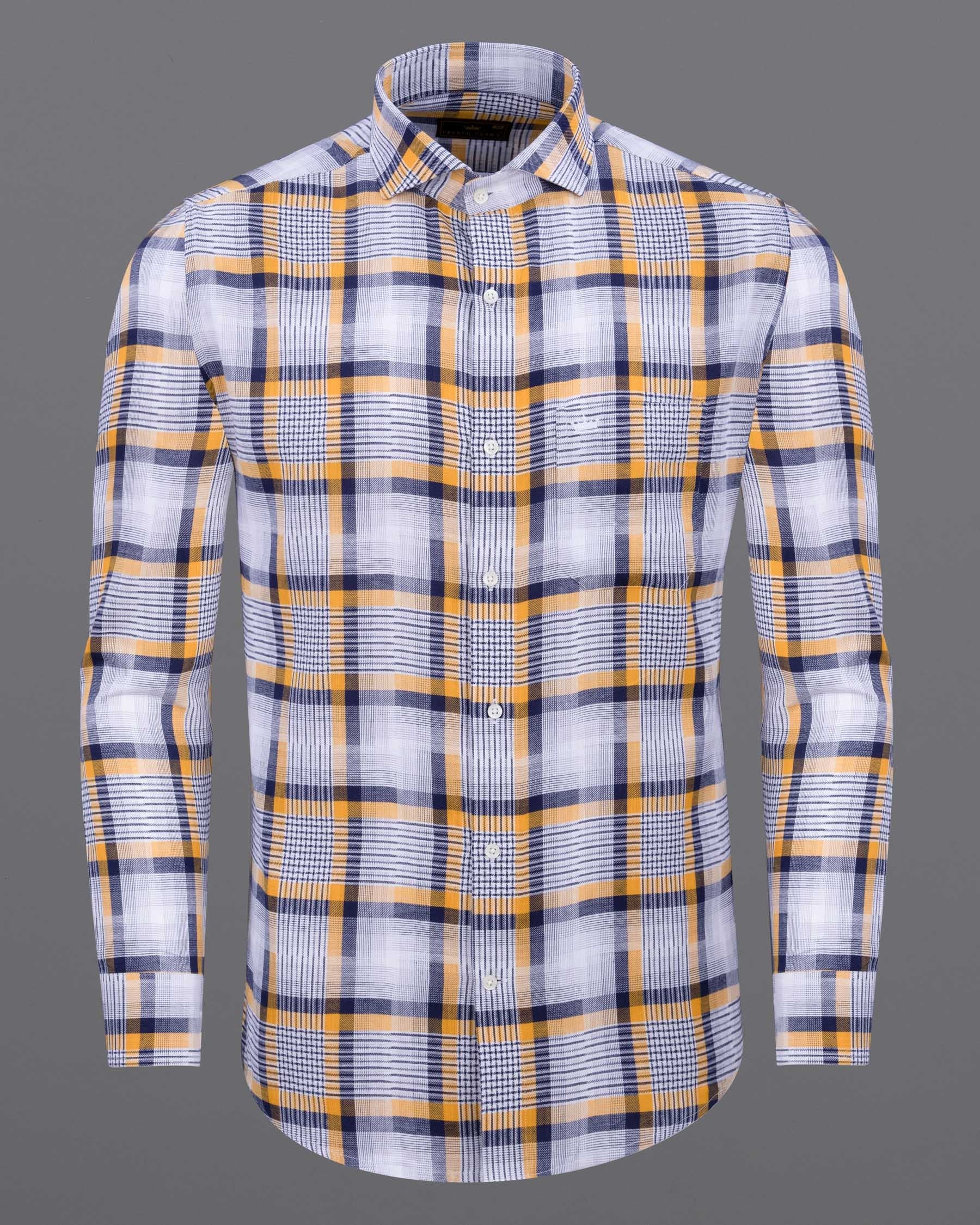 Off White with Haiti Blue Twill Plaid Premium Cotton Shirt 5968-CA-38, 5968-CA-H-38, 5968-CA-39, 5968-CA-H-39, 5968-CA-40, 5968-CA-H-40, 5968-CA-42, 5968-CA-H-42, 5968-CA-44, 5968-CA-H-44, 5968-CA-46, 5968-CA-H-46, 5968-CA-48, 5968-CA-H-48, 5968-CA-50, 5968-CA-H-50, 5968-CA-52, 5968-CA-H-52