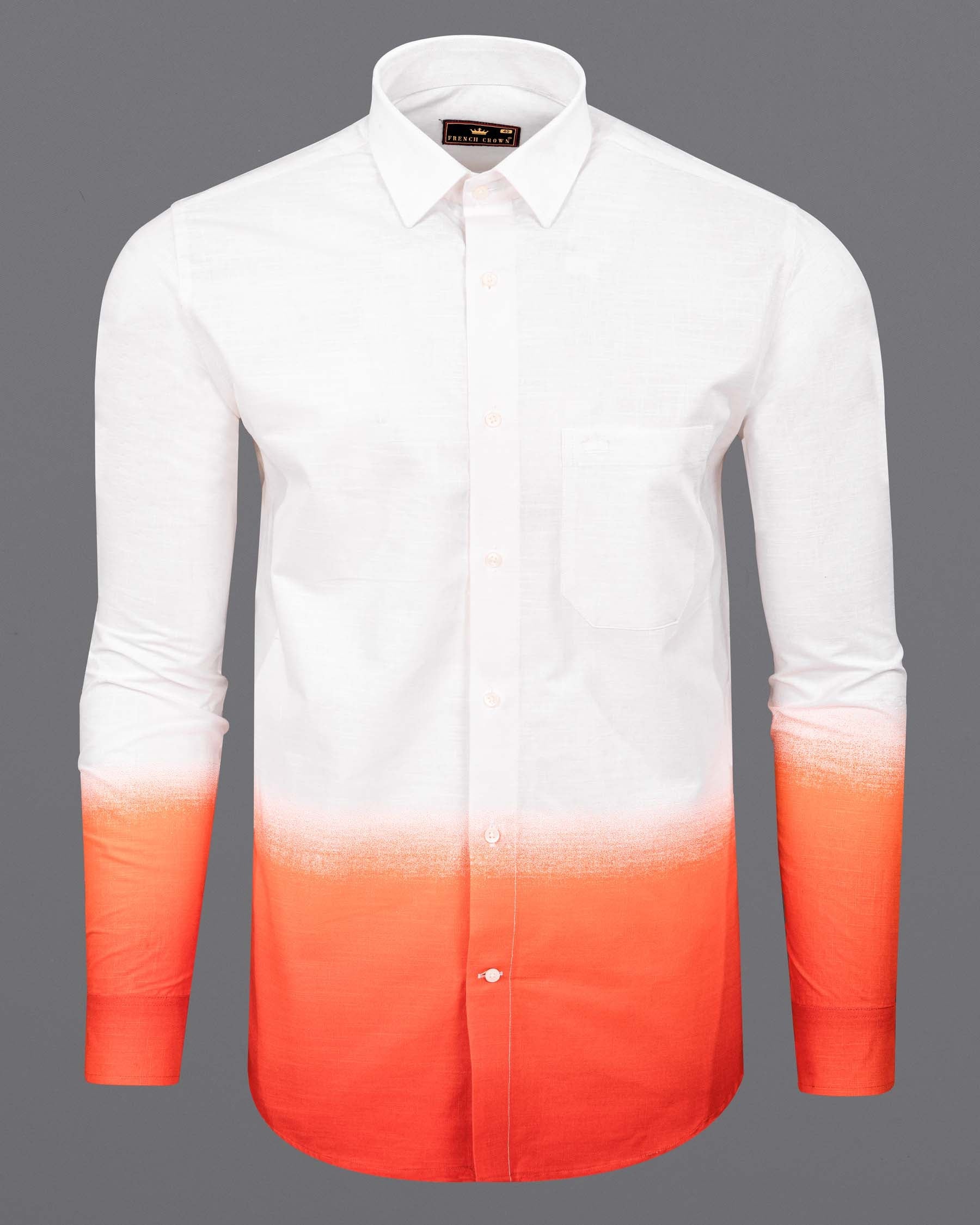 White and Bittersweet Orange Luxurious Linen Shirt 6025-38,6025-H-38,6025-39,6025-H-39,6025-40,6025-H-40,6025-42,6025-H-42,6025-44,6025-H-44,6025-46,6025-H-46,6025-48,6025-H-48,6025-50,6025-H-50,6025-52,6025-H-52