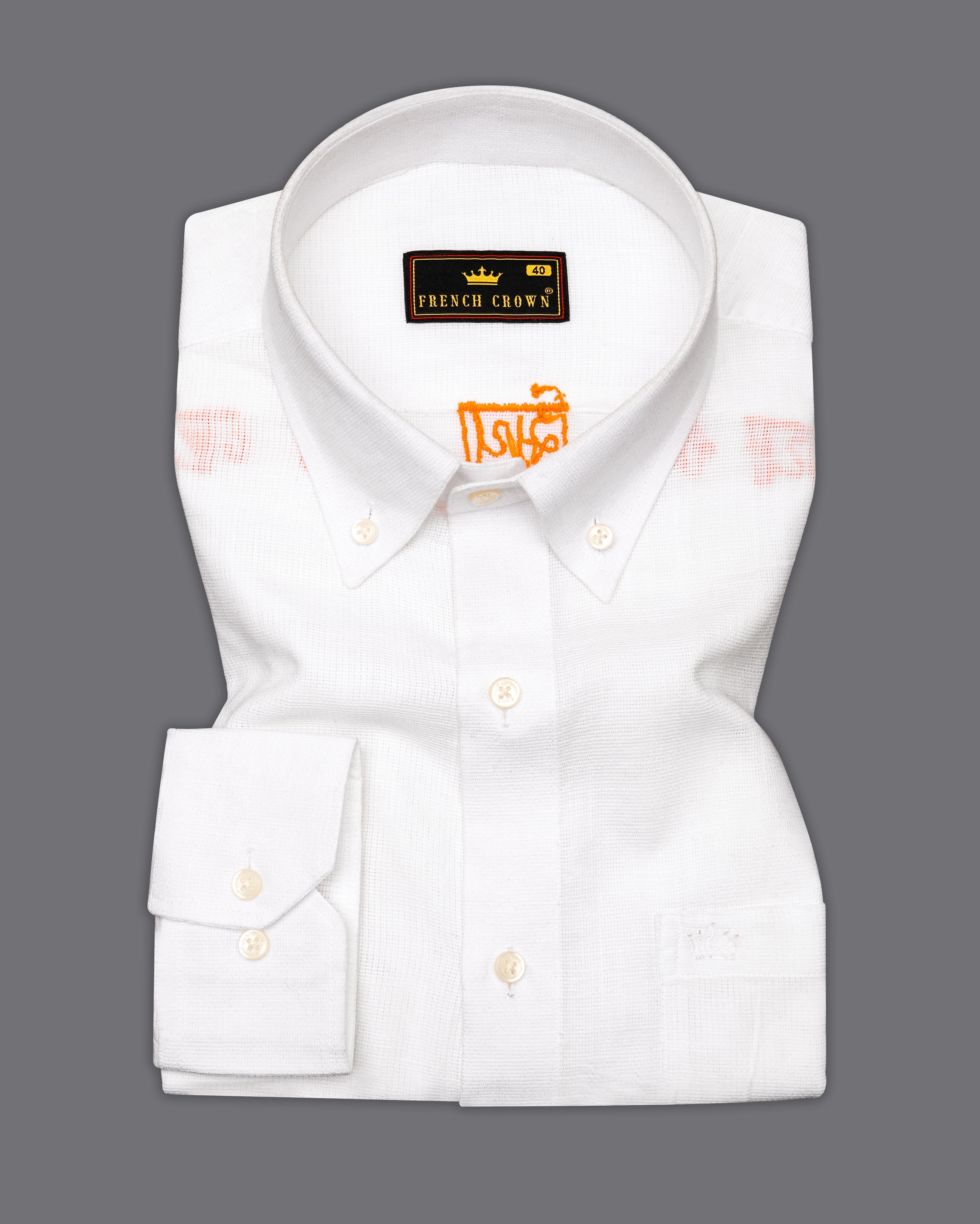 Bright White Traditional Hand Embroidered Dobby Premium Giza Cotton Shirt 6103-BD-E060-38, 6103-BD-E060-H-38, 6103-BD-E060-39, 6103-BD-E060-H-39, 6103-BD-E060-40, 6103-BD-E060-H-40, 6103-BD-E060-42, 6103-BD-E060-H-42, 6103-BD-E060-44, 6103-BD-E060-H-44, 6103-BD-E060-46, 6103-BD-E060-H-46, 6103-BD-E060-48, 6103-BD-E060-H-48, 6103-BD-E060-50, 6103-BD-E060-H-50, 6103-BD-E060-52, 6103-BD-E060-H-52