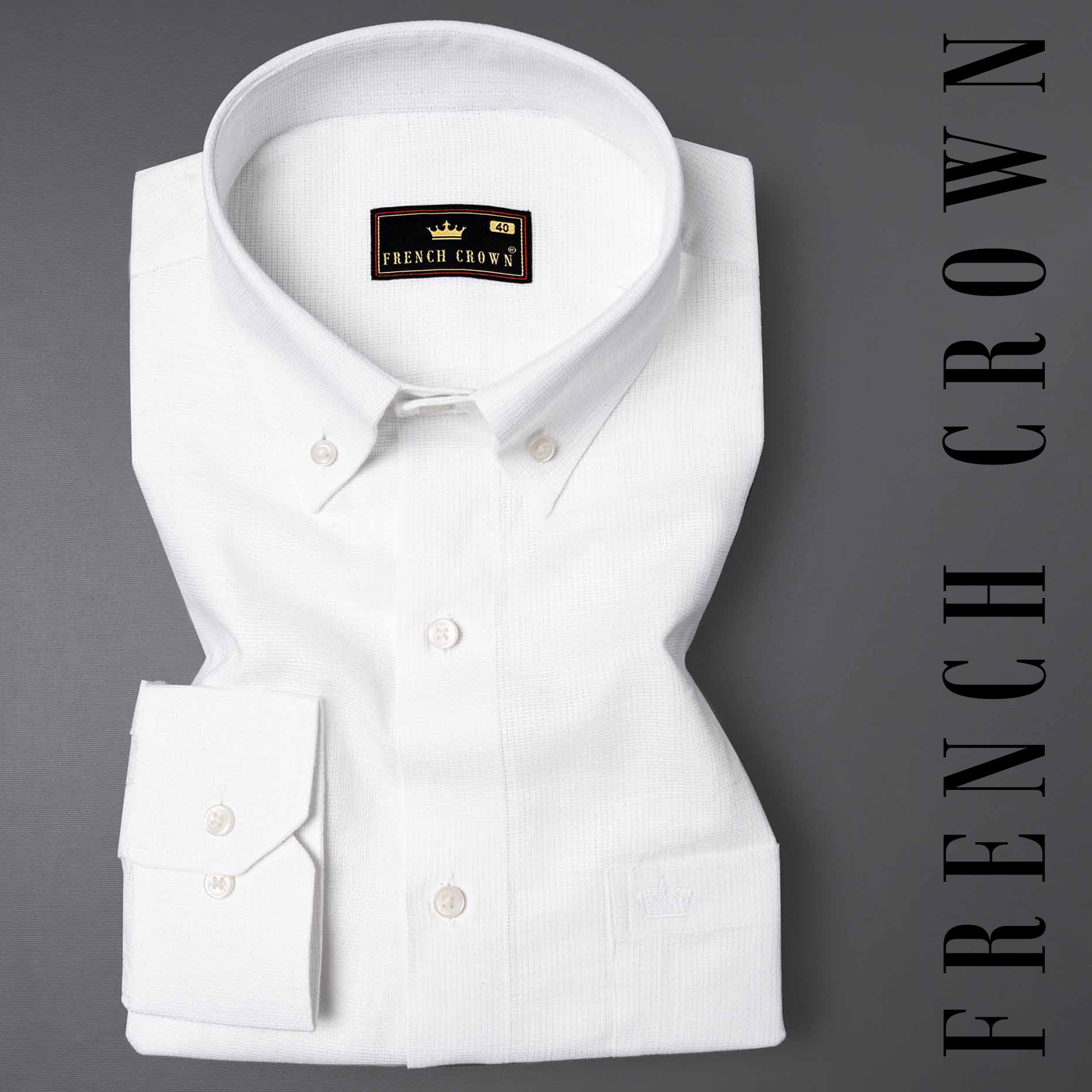 Bright White Dobby Premium Giza Cotton Shirt