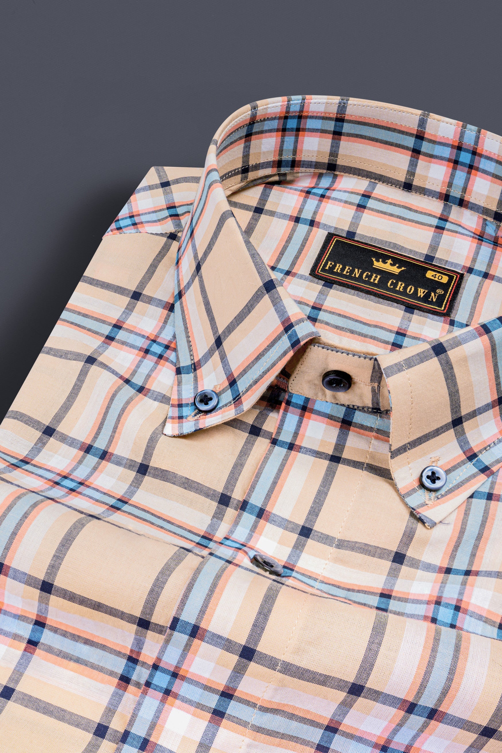 Raffia Brown Plaid Premium Cotton Shirt