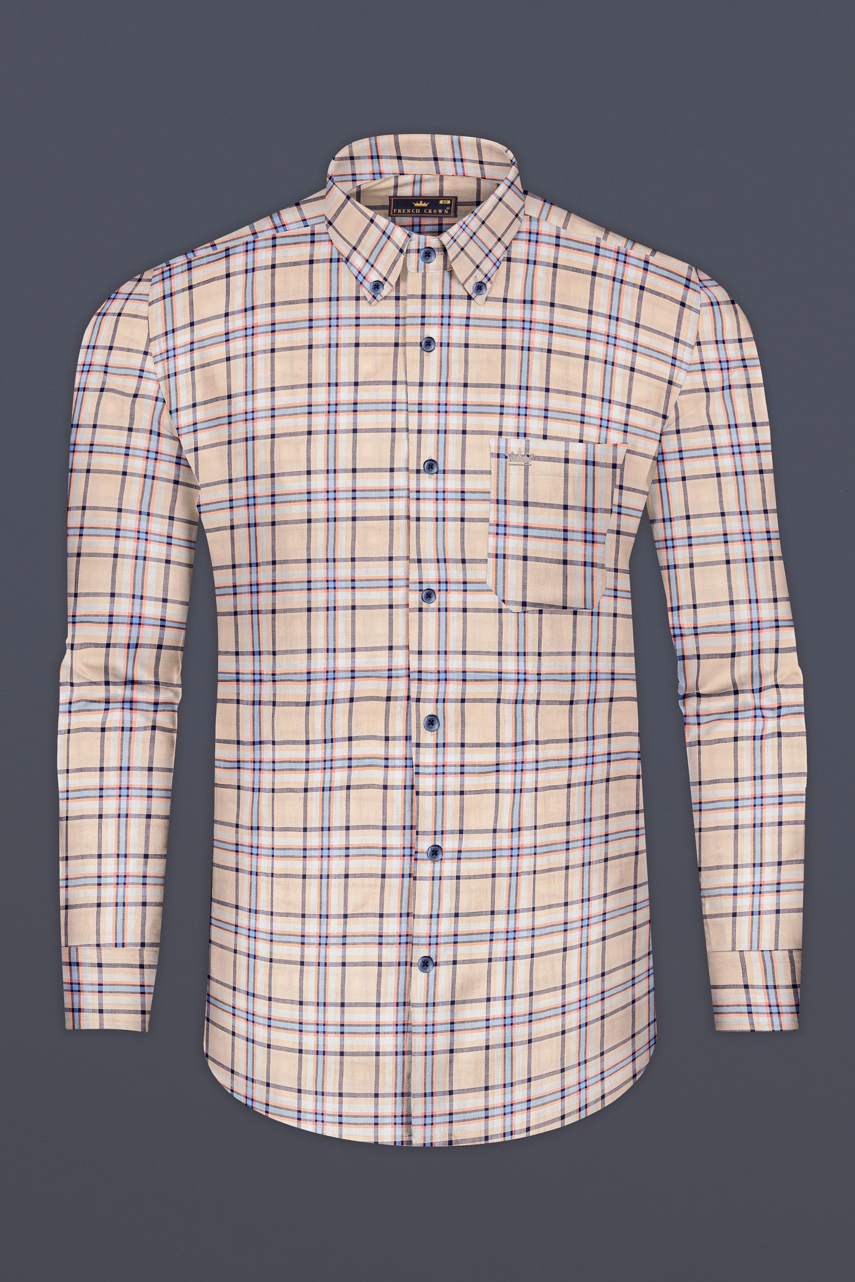 Raffia Brown Plaid Premium Cotton Shirt