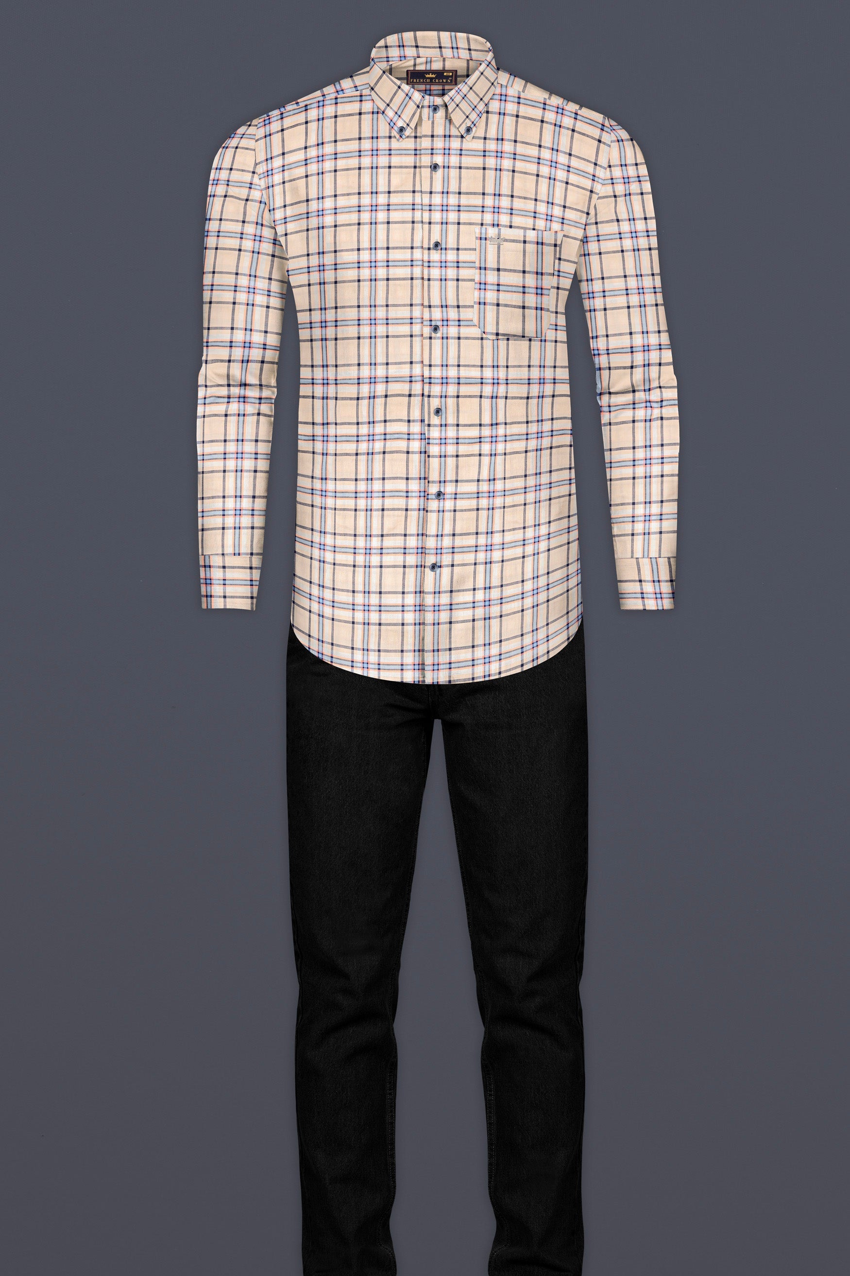 Raffia Brown Plaid Premium Cotton Shirt