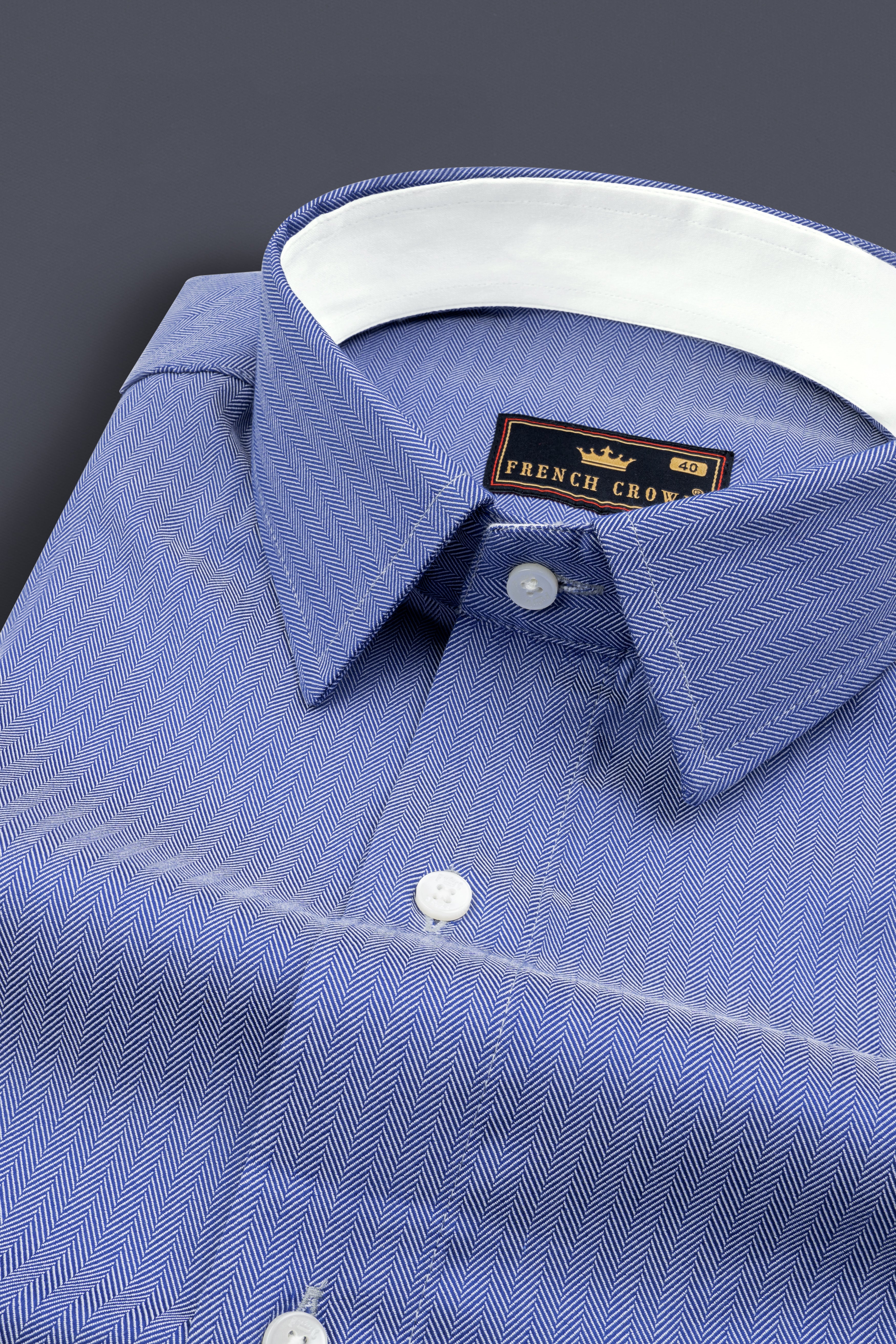 Wild Blue Yonder Subtle Striped Stretchable Herringbone Shirt