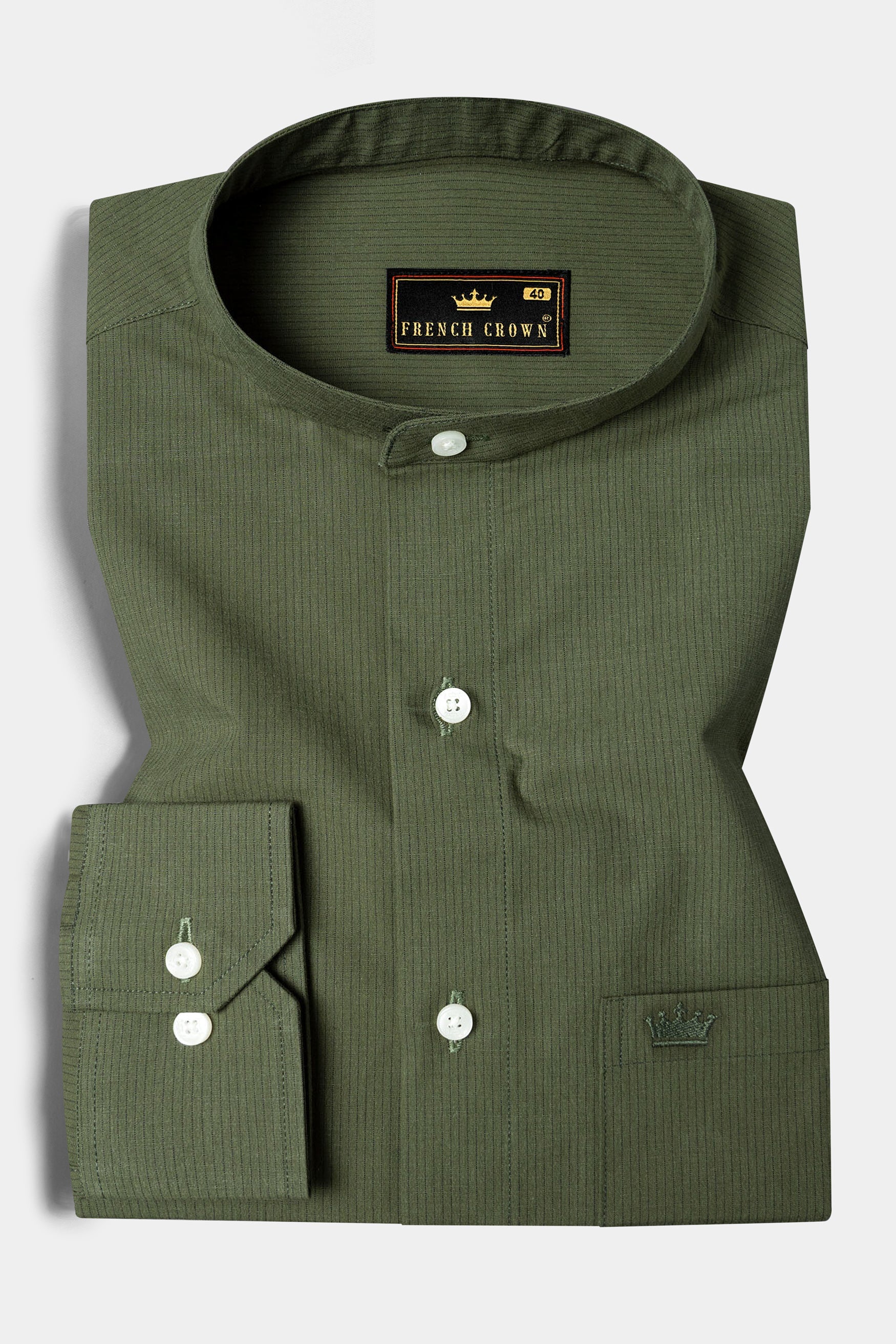 Finch Green Striped Royal Oxford Overshirt/Shacket