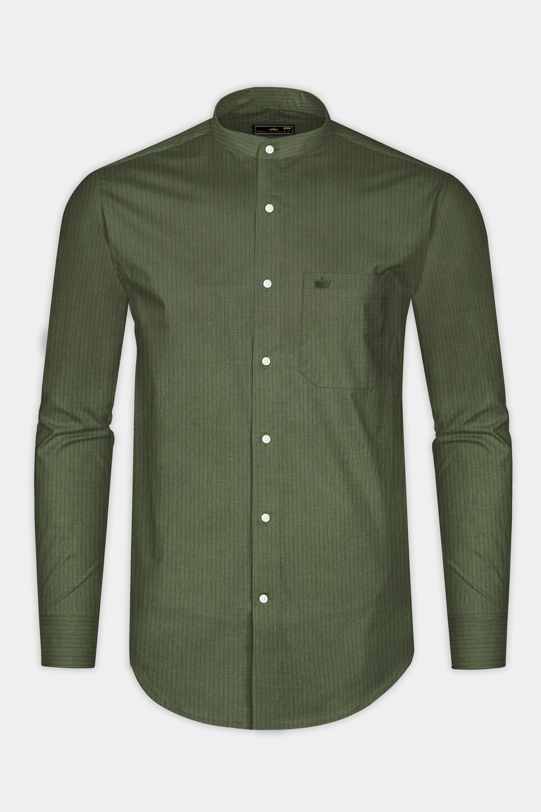 Finch Green Striped Royal Oxford Overshirt/Shacket