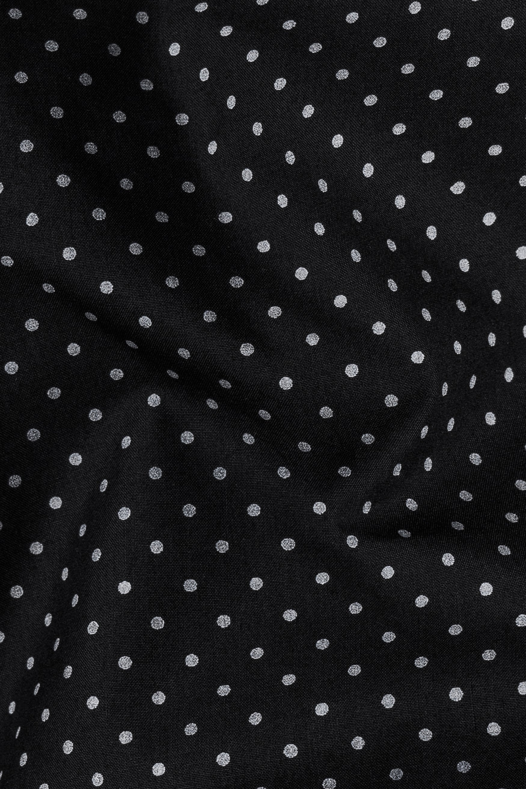 Jade Black Twill Polka Dotted Premium Cotton Shirt