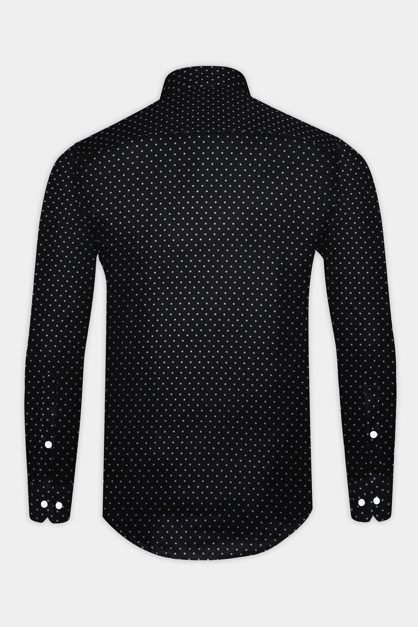 Jade Black Twill Polka Dotted Premium Cotton Shirt