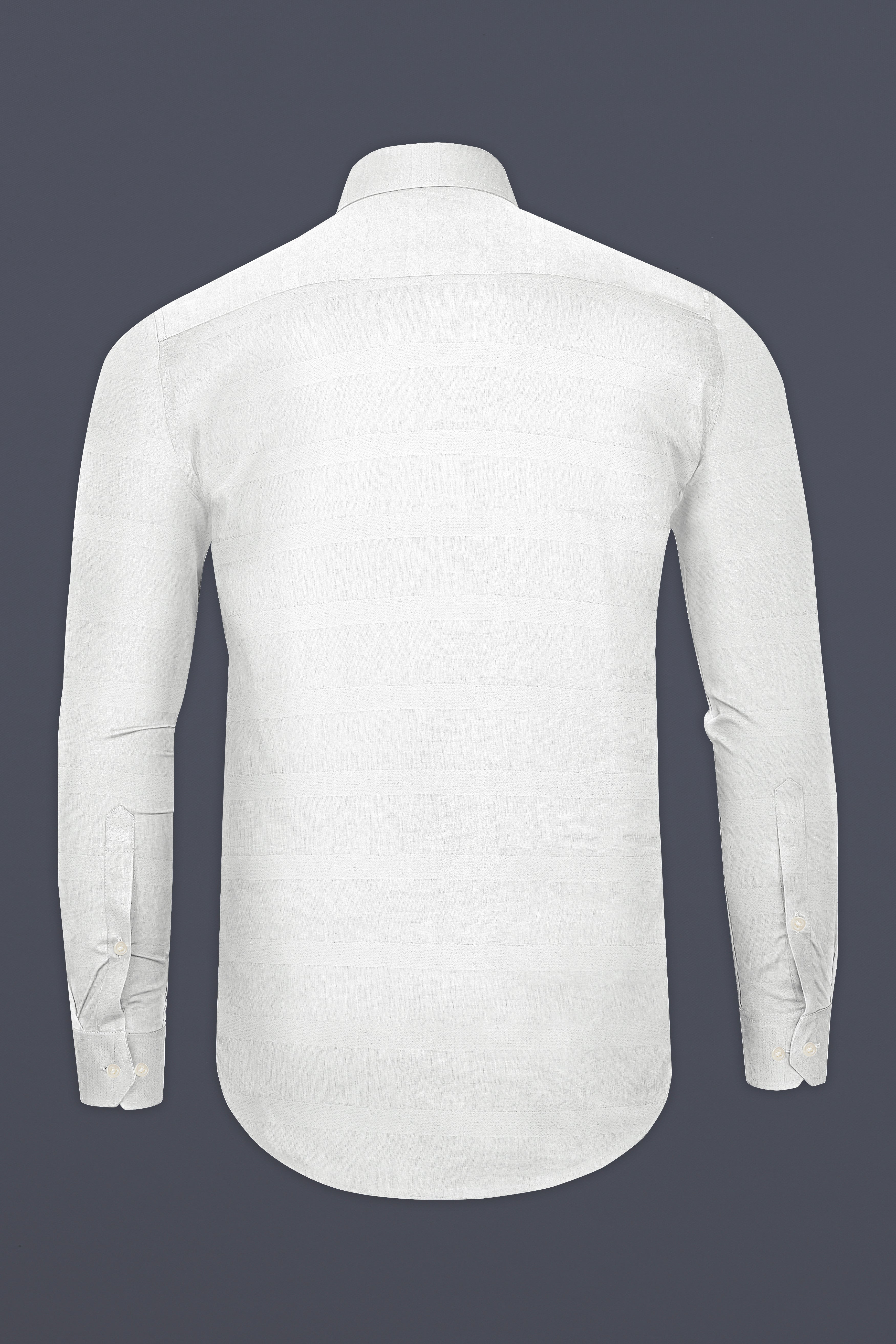 Bright White Dobby Textured Premium Giza Cotton Shirt