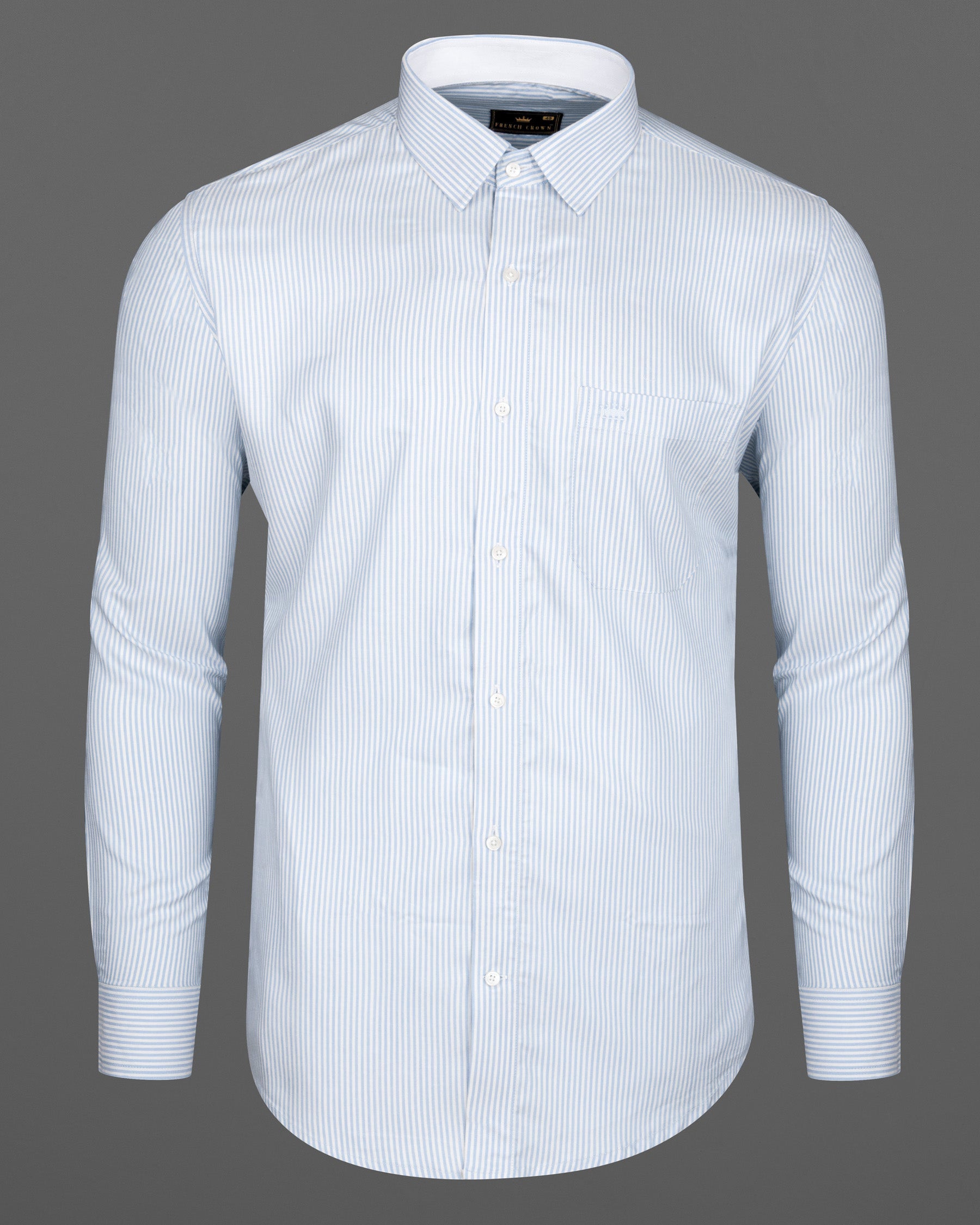 Bright White and Casper Blue Twill Striped Premium Cotton Shirt 6267-CP-38, 6267-CP-H-38, 6267-CP-39, 6267-CP-H-39, 6267-CP-40, 6267-CP-H-40, 6267-CP-42, 6267-CP-H-42, 6267-CP-44, 6267-CP-H-44, 6267-CP-46, 6267-CP-H-46, 6267-CP-48, 6267-CP-H-48, 6267-CP-50, 6267-CP-H-50, 6267-CP-52, 6267-CP-H-52