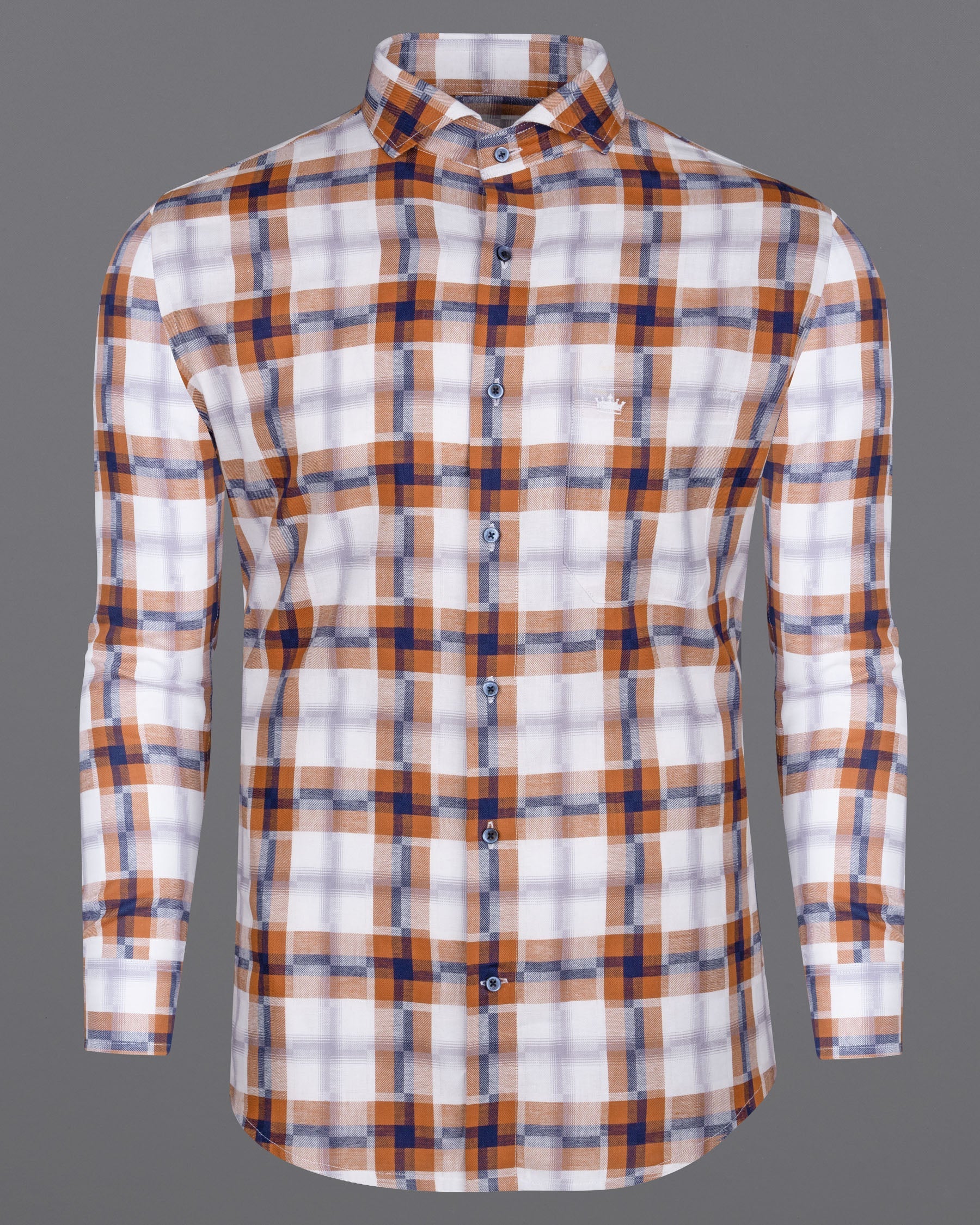 Tuscany Orange Twill Multicolour Checkered Premium Cotton Shirt 6284-CA-BLE-38, 6284-CA-BLE-H-38, 6284-CA-BLE-39, 6284-CA-BLE-H-39, 6284-CA-BLE-40, 6284-CA-BLE-H-40, 6284-CA-BLE-42, 6284-CA-BLE-H-42, 6284-CA-BLE-44, 6284-CA-BLE-H-44, 6284-CA-BLE-46, 6284-CA-BLE-H-46, 6284-CA-BLE-48, 6284-CA-BLE-H-48, 6284-CA-BLE-50, 6284-CA-BLE-H-50, 6284-CA-BLE-52, 6284-CA-BLE-H-52