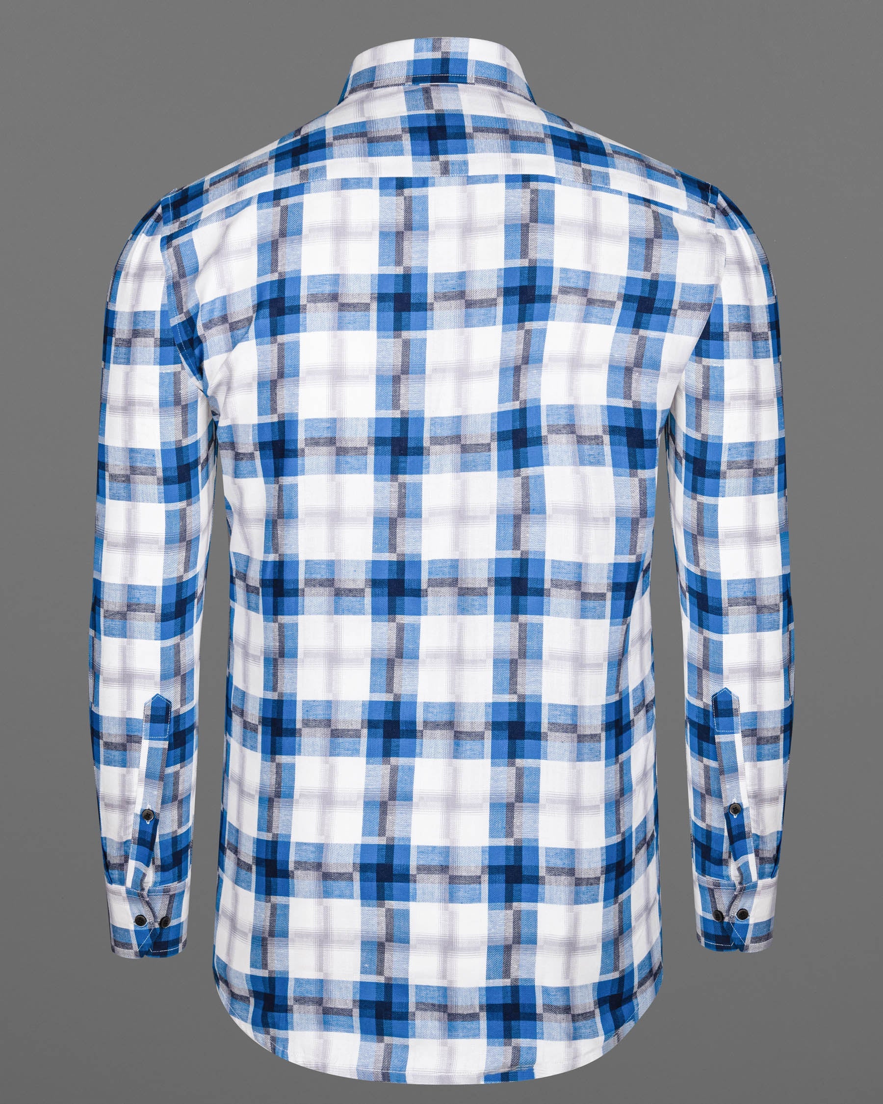 Bright white and Tory Blue Checkered Premium Cotton Shirt 6289-BLK-38, 6289-BLK-H-38, 6289-BLK-39, 6289-BLK-H-39, 6289-BLK-40, 6289-BLK-H-40, 6289-BLK-42, 6289-BLK-H-42, 6289-BLK-44, 6289-BLK-H-44, 6289-BLK-46, 6289-BLK-H-46, 6289-BLK-48, 6289-BLK-H-48, 6289-BLK-50, 6289-BLK-H-50, 6289-BLK-52, 6289-BLK-H-52