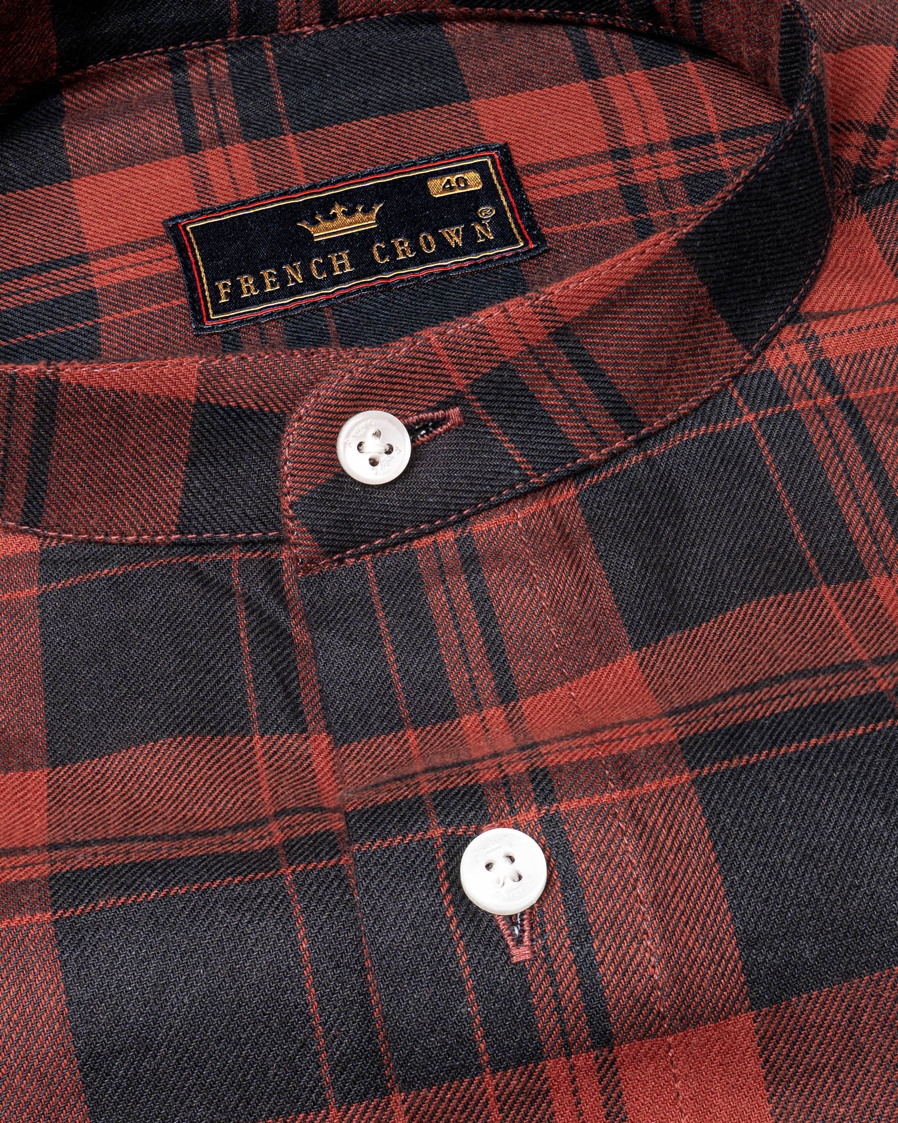 Jade Black and Medium Carmine Twill Plaid Premium Cotton Shirt 6373-M-38,6373-M-H-38,6373-M-39,6373-M-H-39,6373-M-40,6373-M-H-40,6373-M-42,6373-M-H-42,6373-M-44,6373-M-H-44,6373-M-46,6373-M-H-46,6373-M-48,6373-M-H-48,6373-M-50,6373-M-H-50,6373-M-52,6373-M-H-52