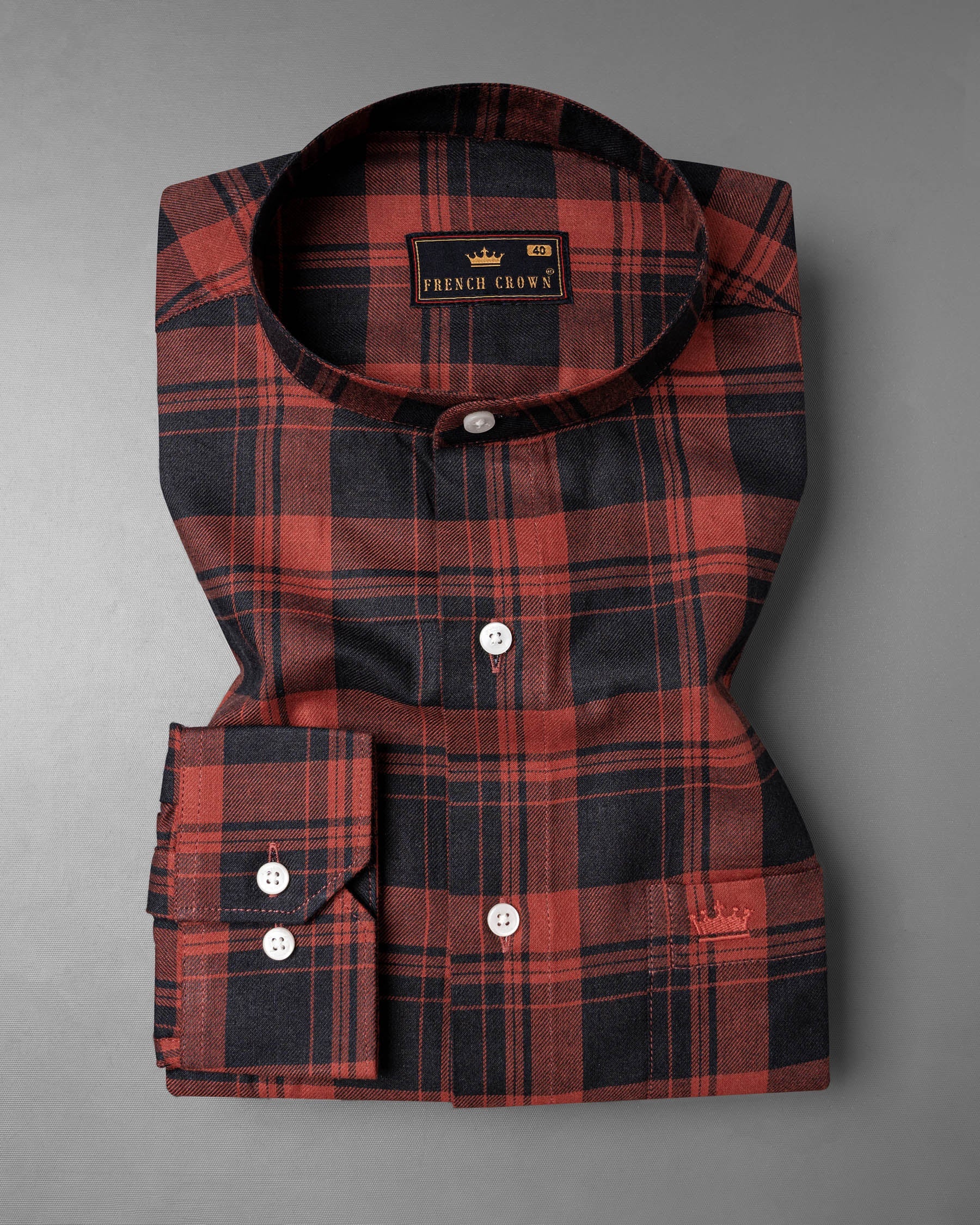 Jade Black and Medium Carmine Twill Plaid Premium Cotton Shirt 6373-M-38,6373-M-H-38,6373-M-39,6373-M-H-39,6373-M-40,6373-M-H-40,6373-M-42,6373-M-H-42,6373-M-44,6373-M-H-44,6373-M-46,6373-M-H-46,6373-M-48,6373-M-H-48,6373-M-50,6373-M-H-50,6373-M-52,6373-M-H-52