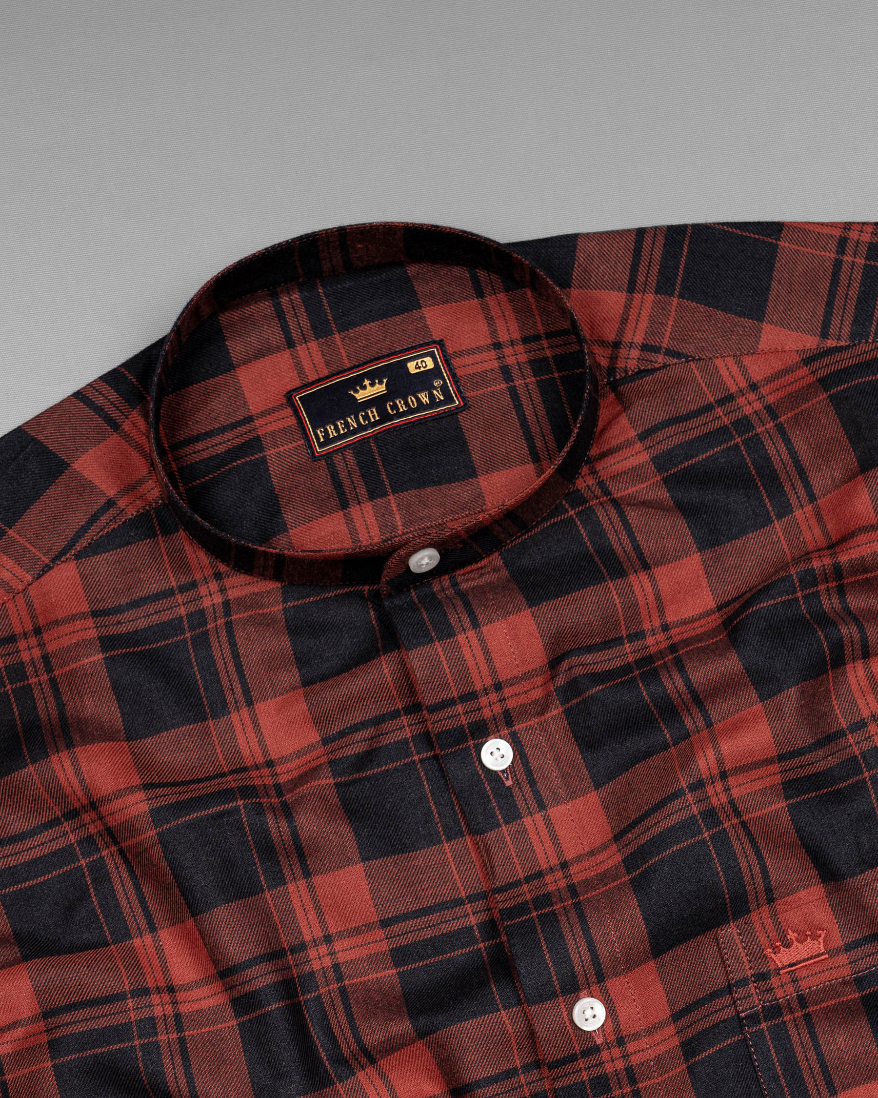 Jade Black and Medium Carmine Twill Plaid Premium Cotton Shirt 6373-M-38,6373-M-H-38,6373-M-39,6373-M-H-39,6373-M-40,6373-M-H-40,6373-M-42,6373-M-H-42,6373-M-44,6373-M-H-44,6373-M-46,6373-M-H-46,6373-M-48,6373-M-H-48,6373-M-50,6373-M-H-50,6373-M-52,6373-M-H-52