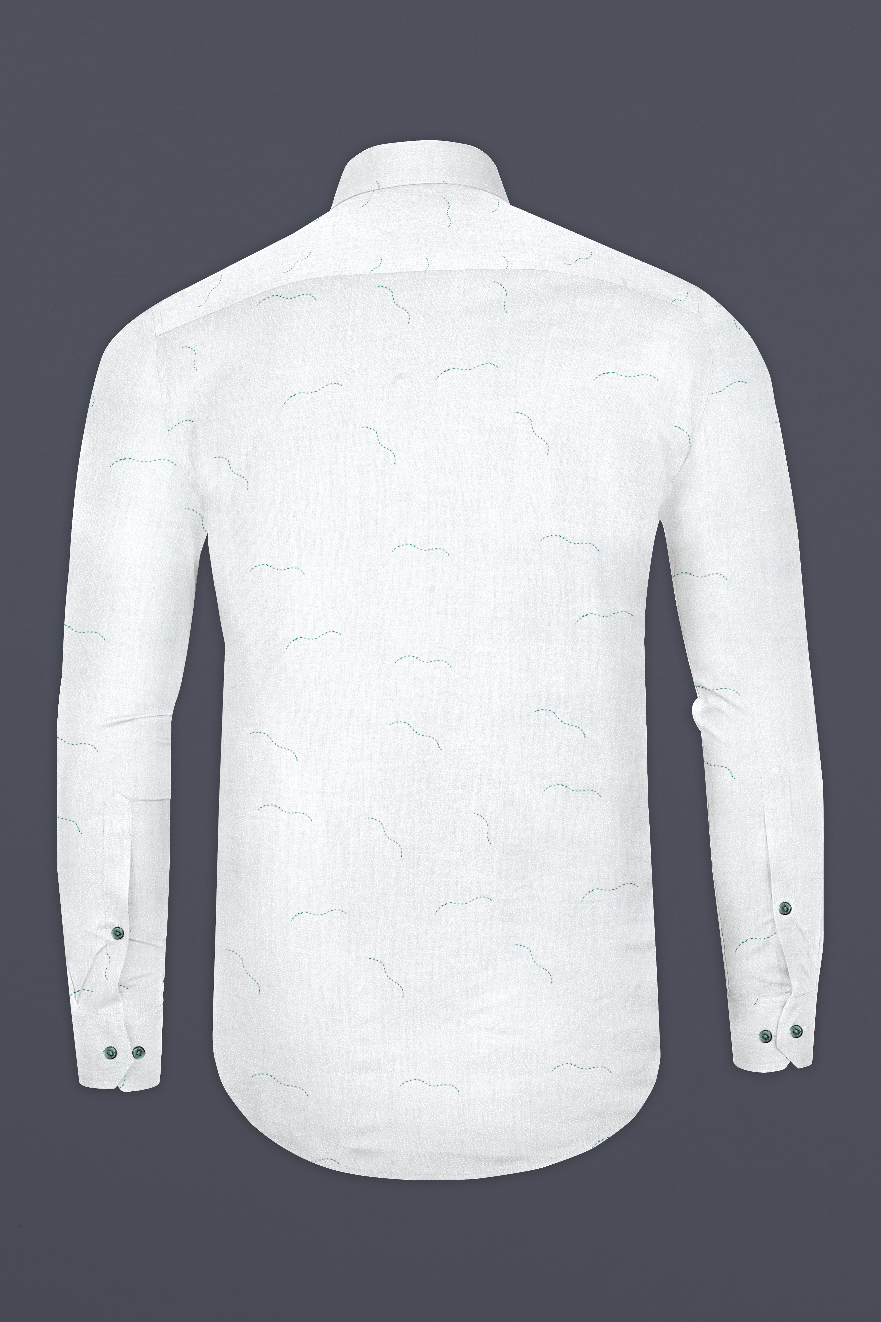 Bright White Super Soft Arc Printed Premium Cotton Shirt