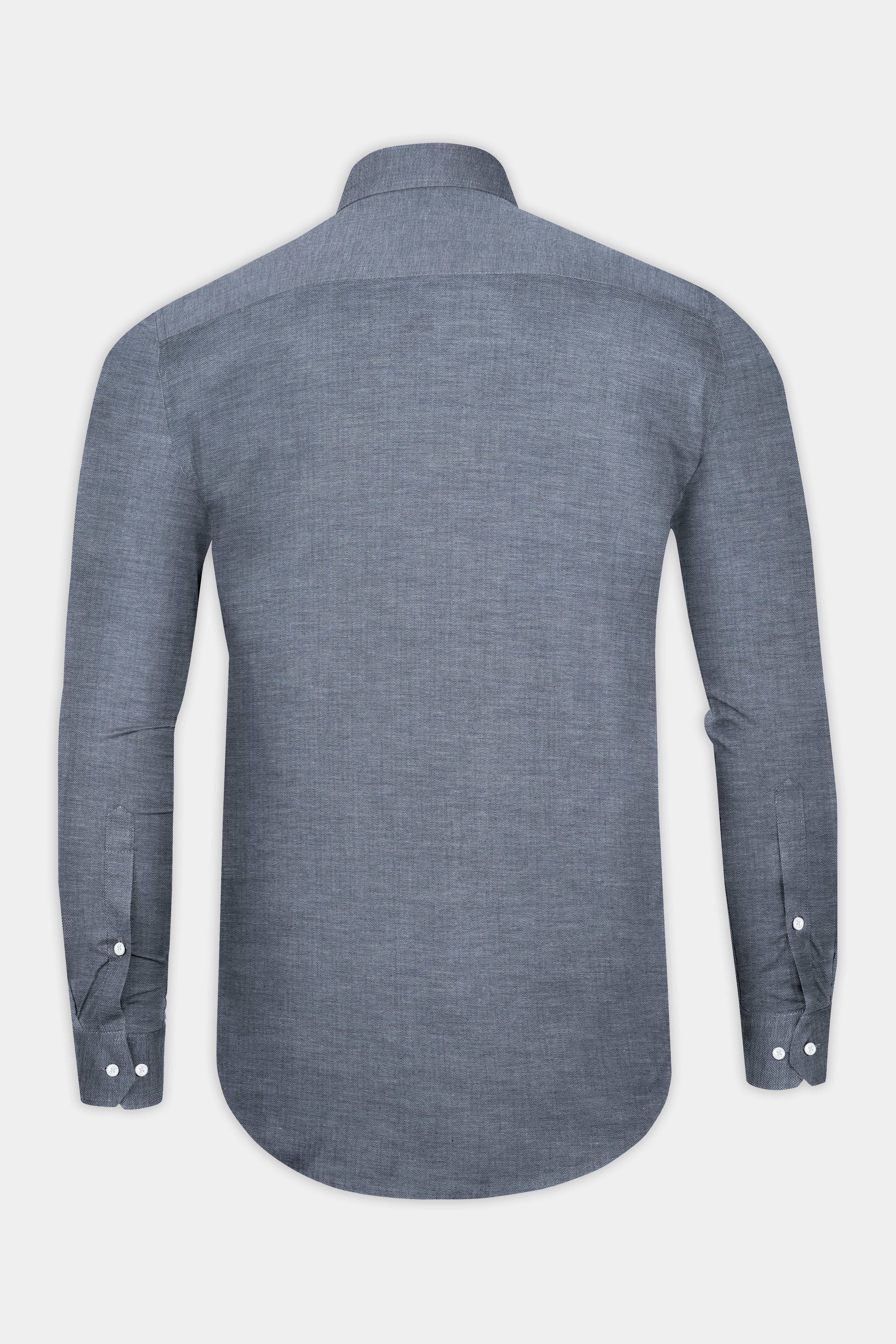 Granite Grey Solid Herringbone Shirt