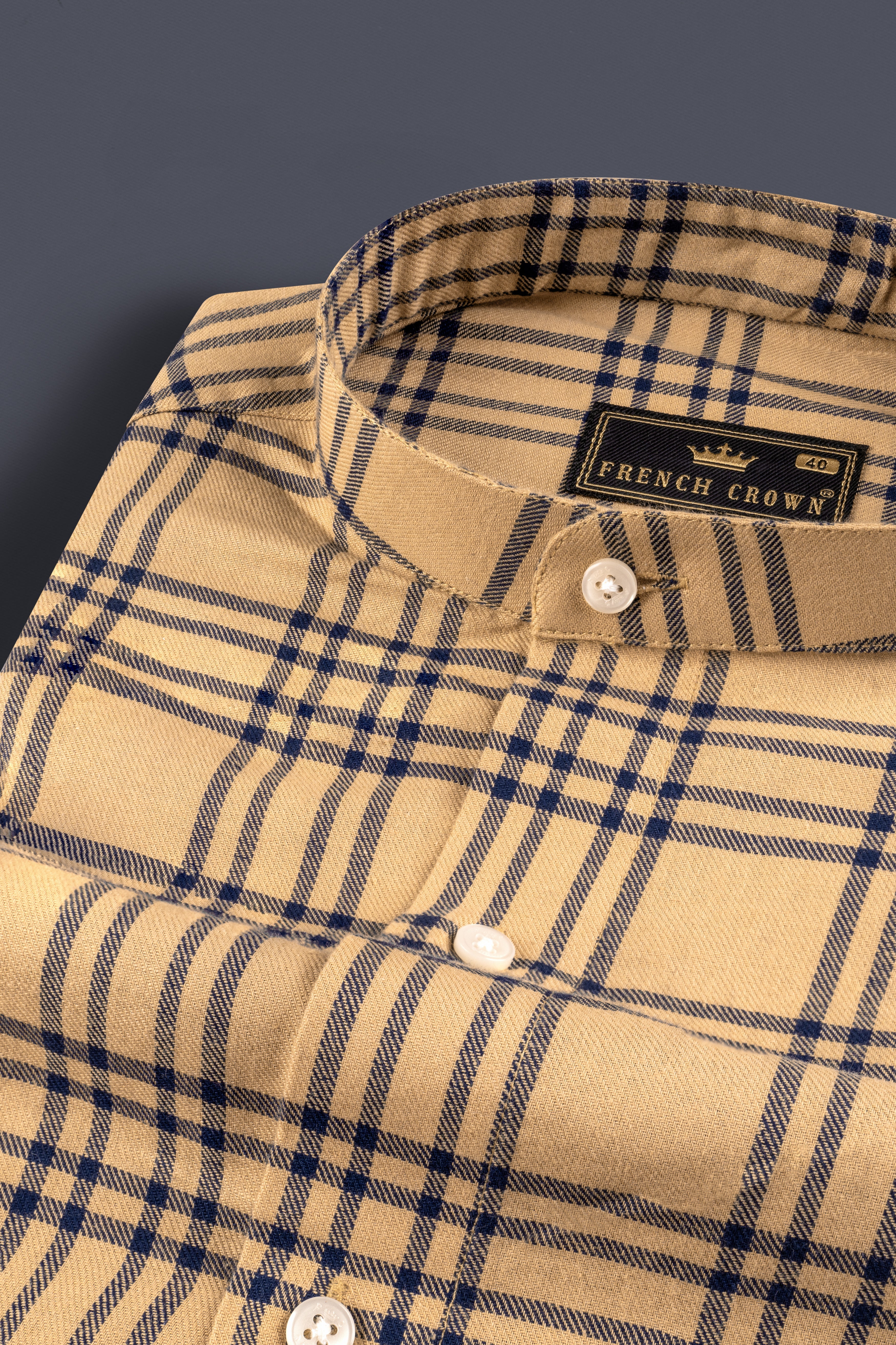 Bullet Shell Twill Plaid Premium Cotton Shirt