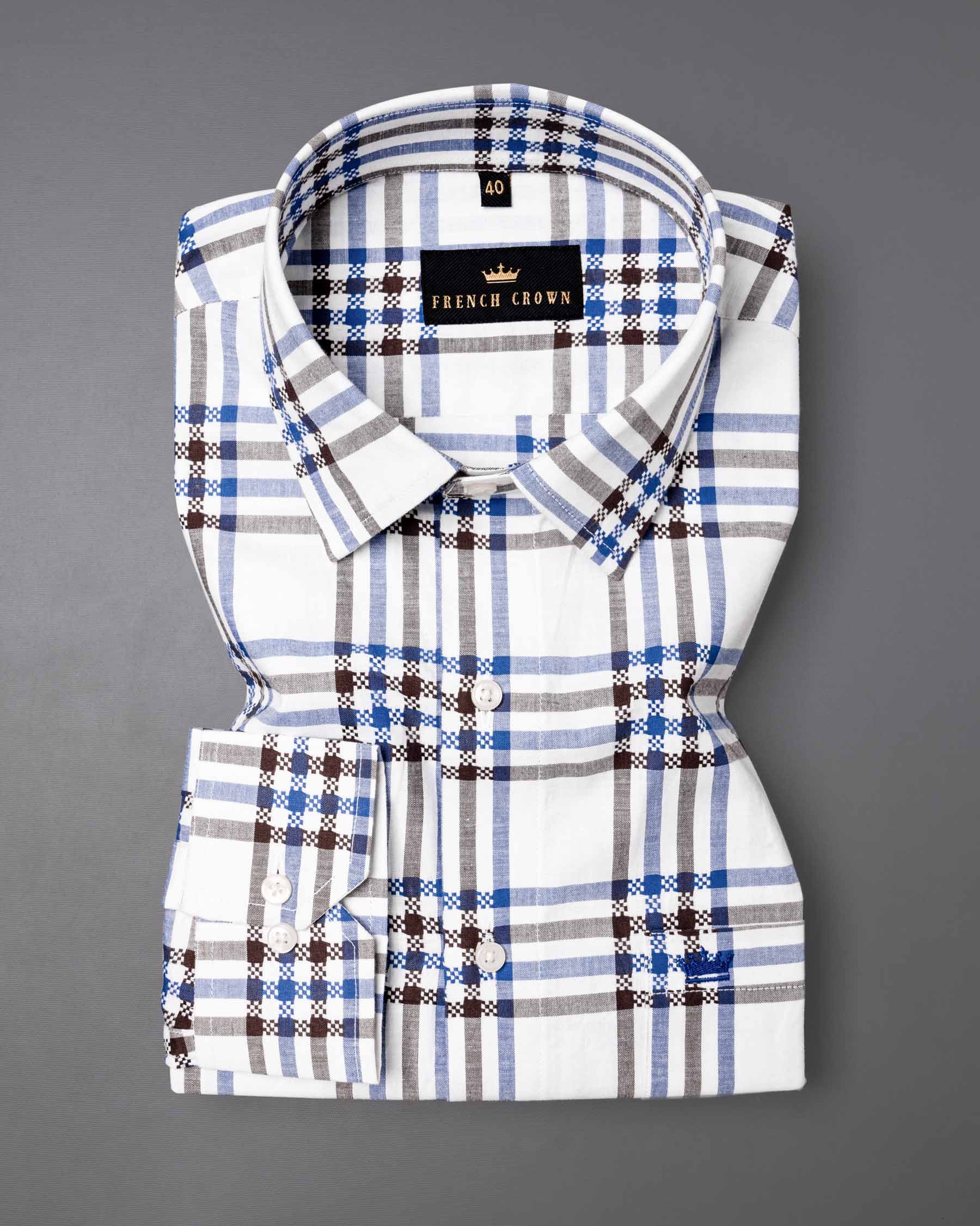 Bright White Plaid Dobby Textured Premium Giza Cotton Shirt  6431-38, 6431-H-38, 6431-39, 6431-H-39, 6431-40, 6431-H-40, 6431-42, 6431-H-42, 6431-44, 6431-H-44, 6431-46, 6431-H-46, 6431-48, 6431-H-48, 6431-50, 6431-H-50, 6431-52, 6431-H-52