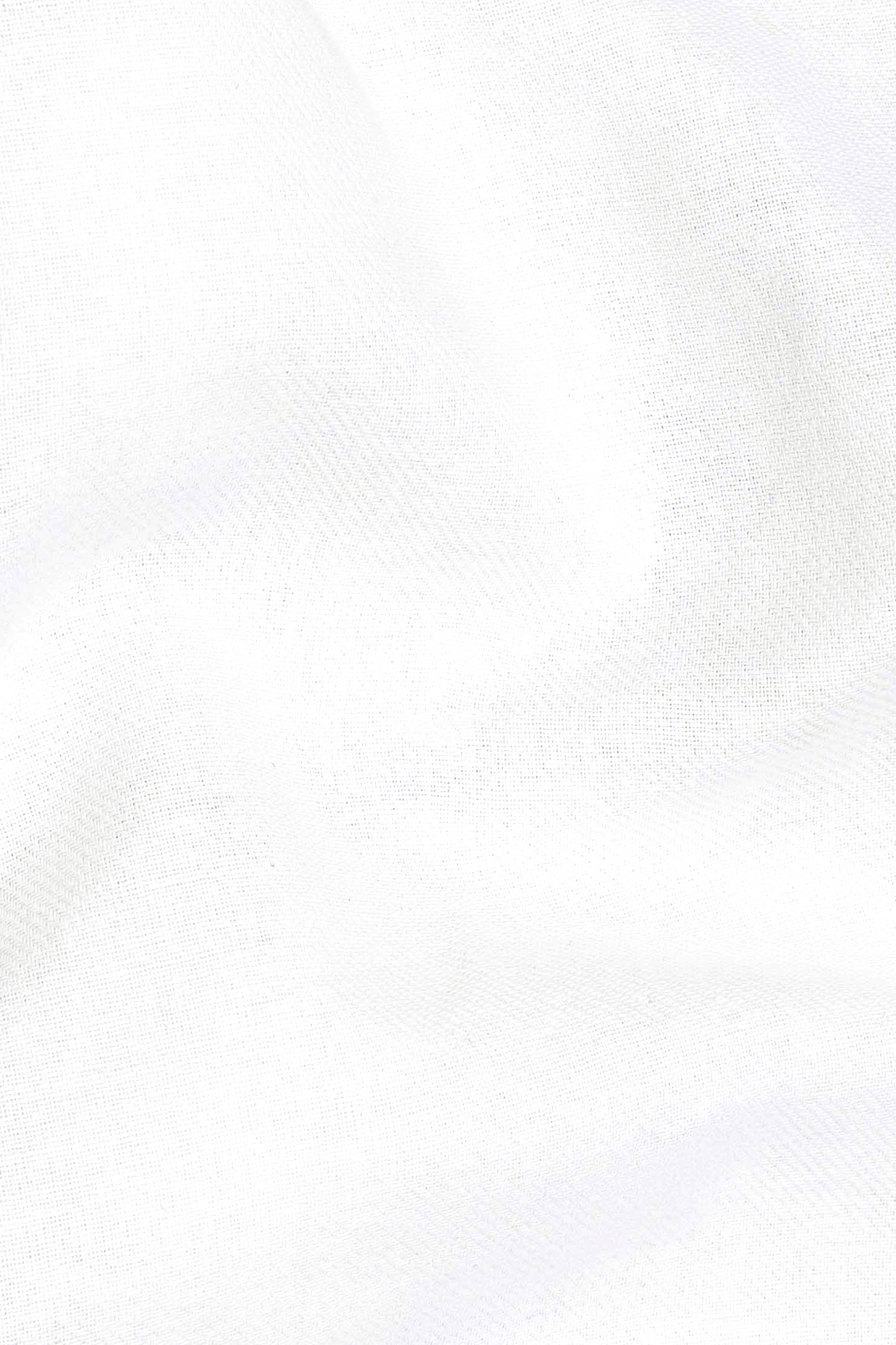 Bright White Twill Textured Premium Cotton Shirt