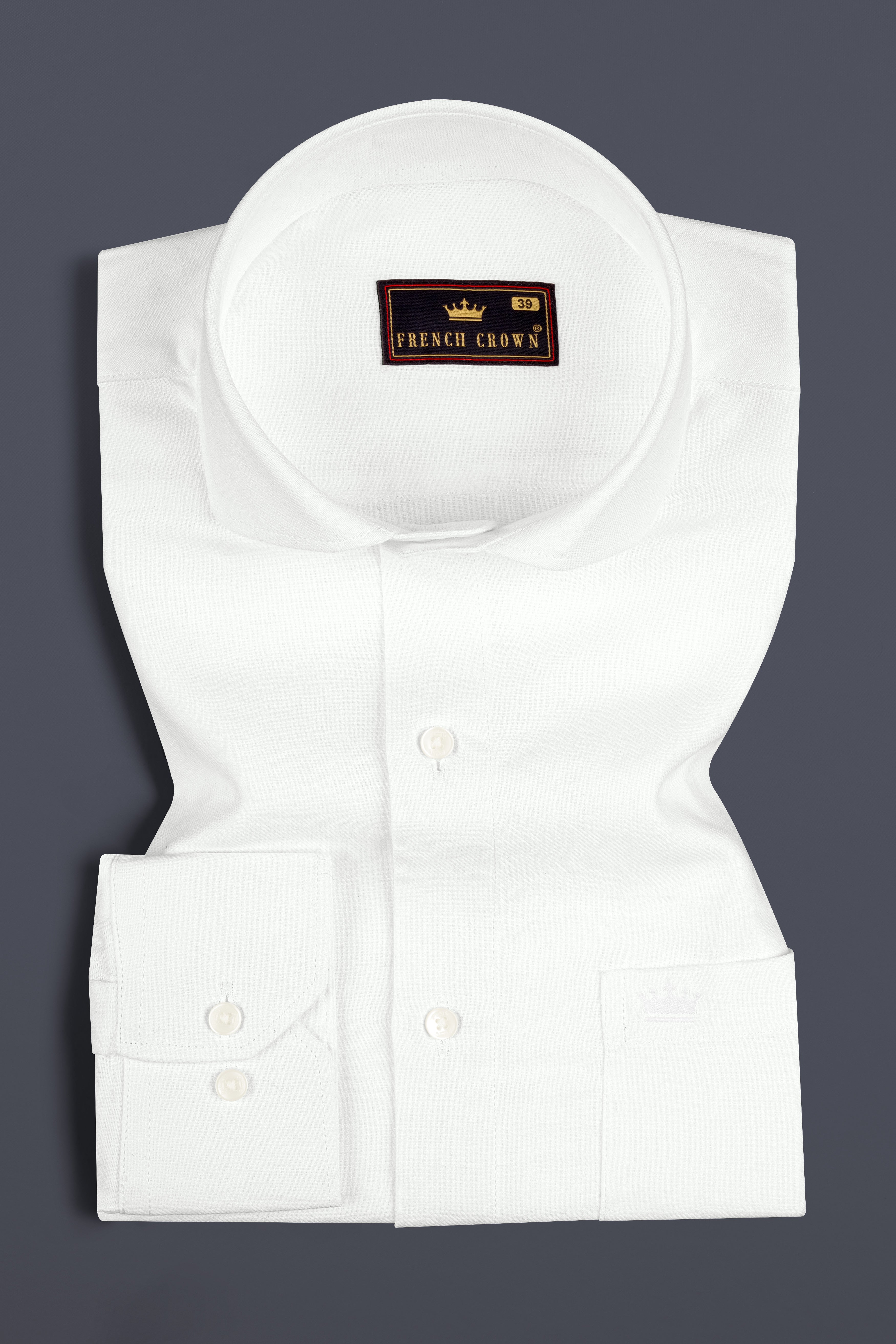 Bright White Twill Textured Premium Cotton Shirt