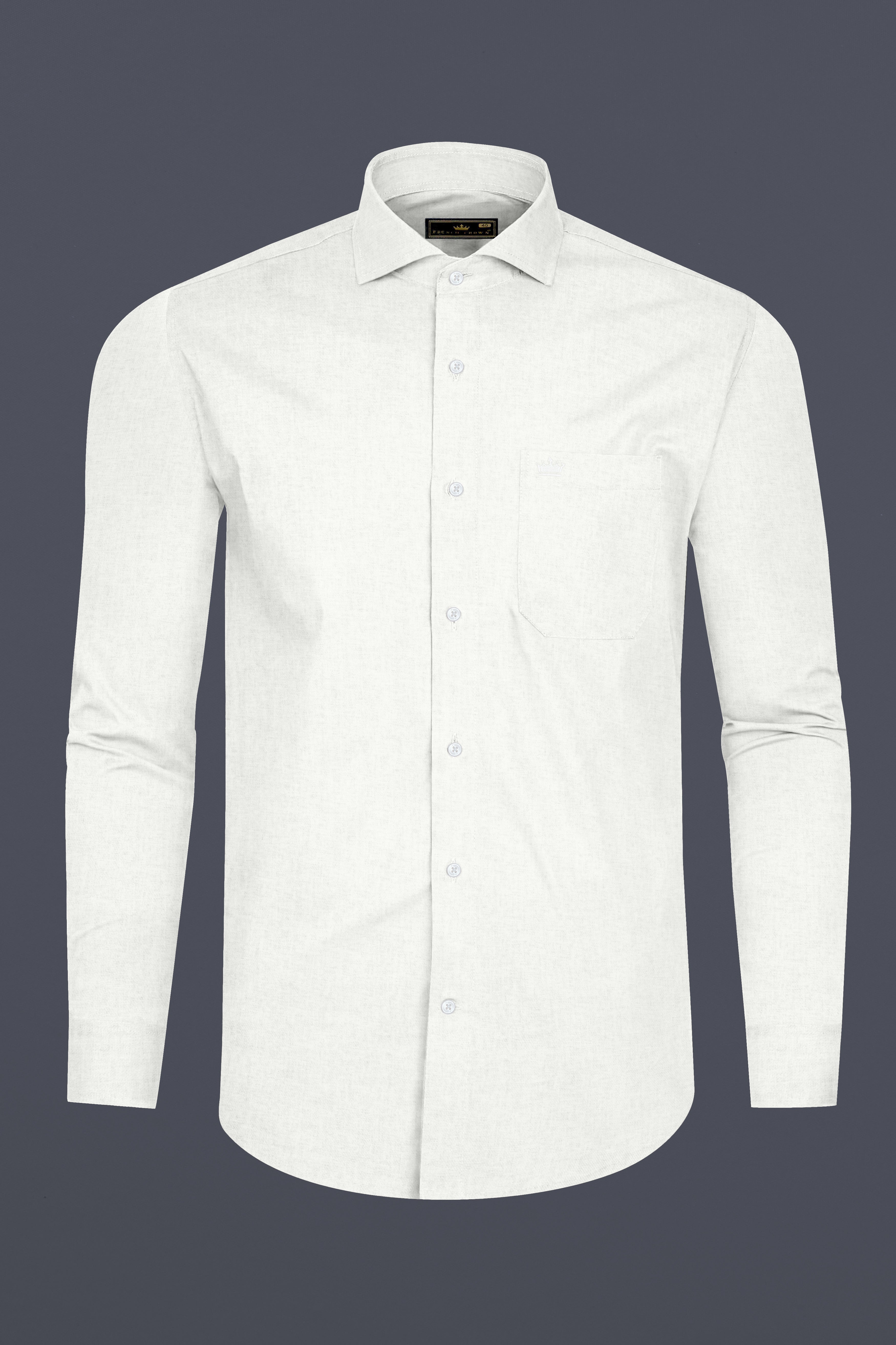 Bright White Twill Textured Premium Cotton Shirt