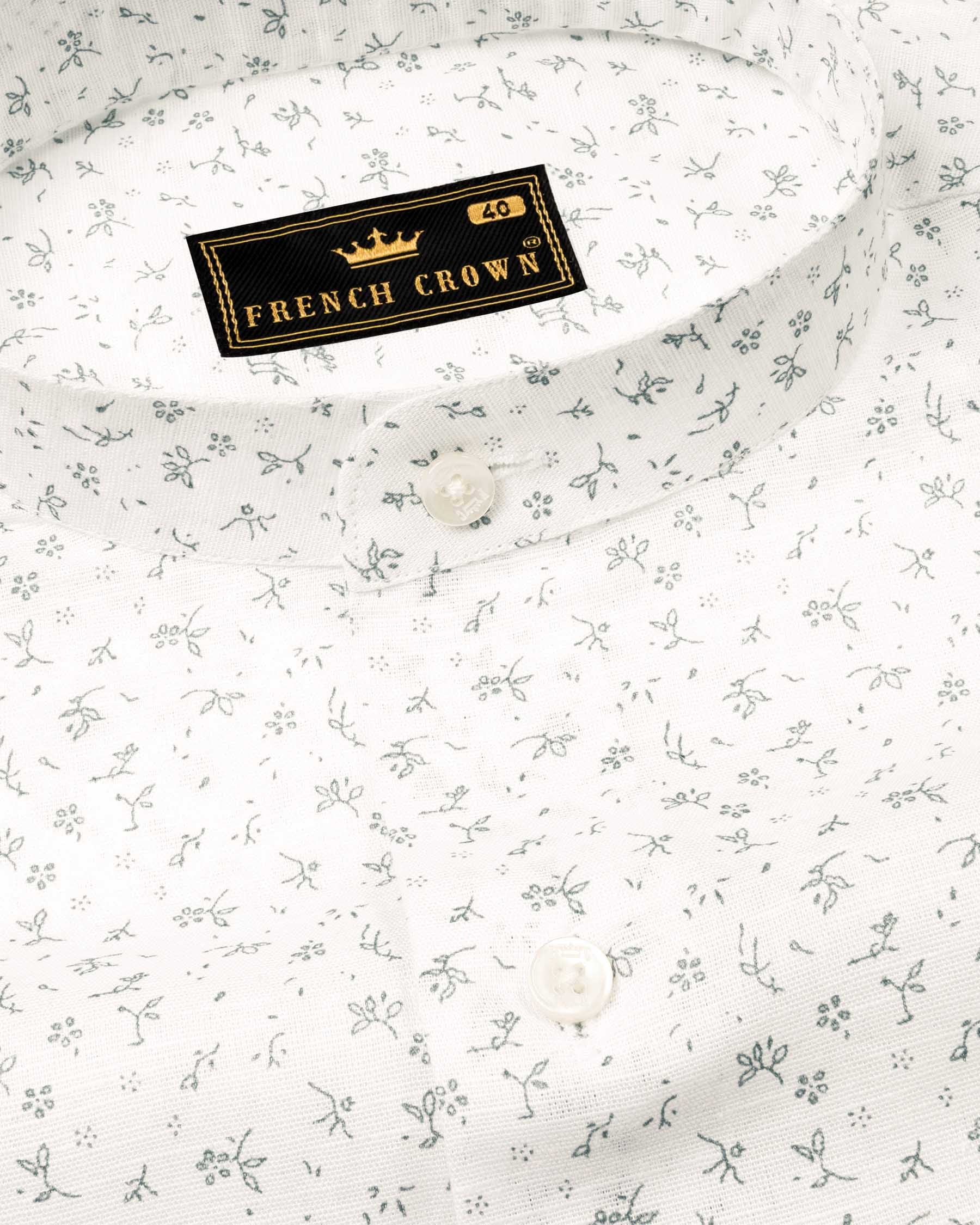 Bright White Printed Luxurious Linen Shirt  6458-M -38, 6458-M -H-38, 6458-M -39, 6458-M -H-39, 6458-M -40, 6458-M -H-40, 6458-M -42, 6458-M -H-42, 6458-M -44, 6458-M -H-44, 6458-M -46, 6458-M -H-46, 6458-M -48, 6458-M -H-48, 6458-M -50, 6458-M -H-50, 6458-M -52, 6458-M -H-52