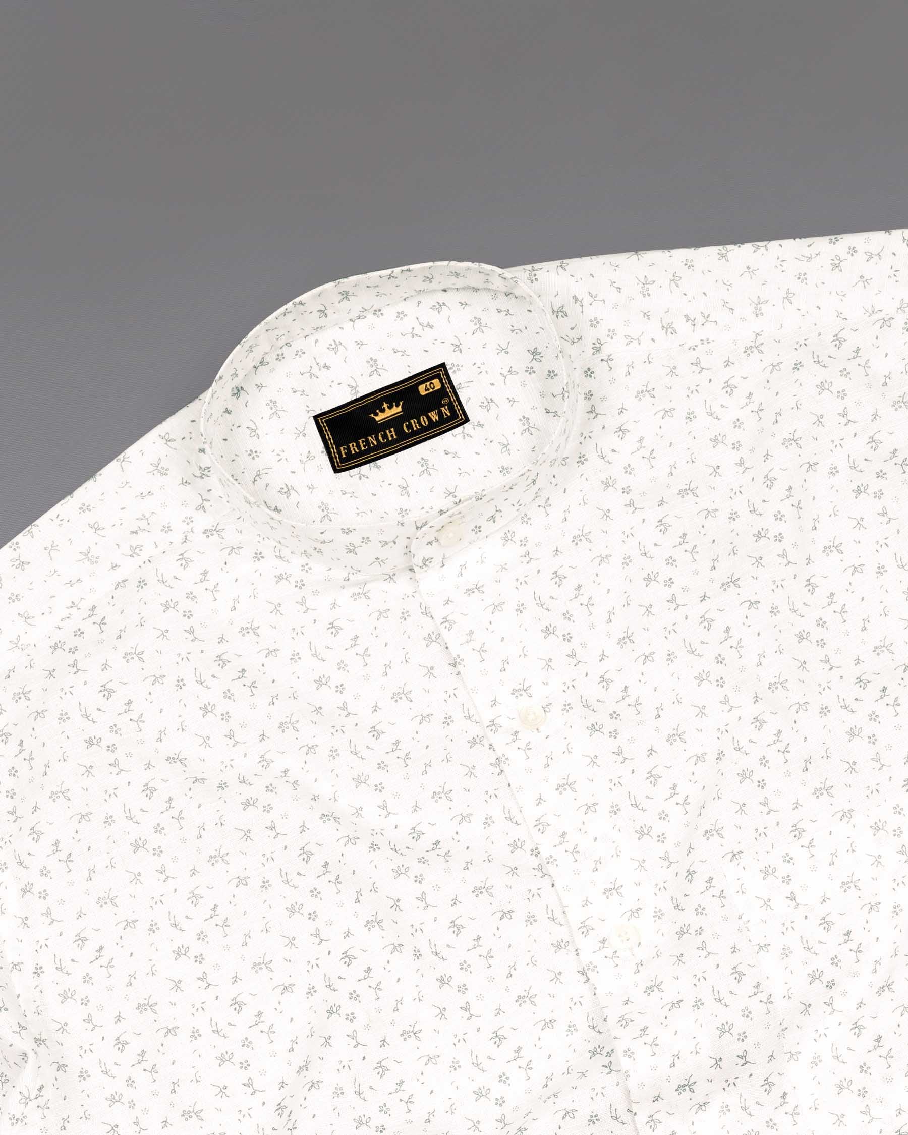 Bright White Printed Luxurious Linen Shirt  6458-M -38, 6458-M -H-38, 6458-M -39, 6458-M -H-39, 6458-M -40, 6458-M -H-40, 6458-M -42, 6458-M -H-42, 6458-M -44, 6458-M -H-44, 6458-M -46, 6458-M -H-46, 6458-M -48, 6458-M -H-48, 6458-M -50, 6458-M -H-50, 6458-M -52, 6458-M -H-52