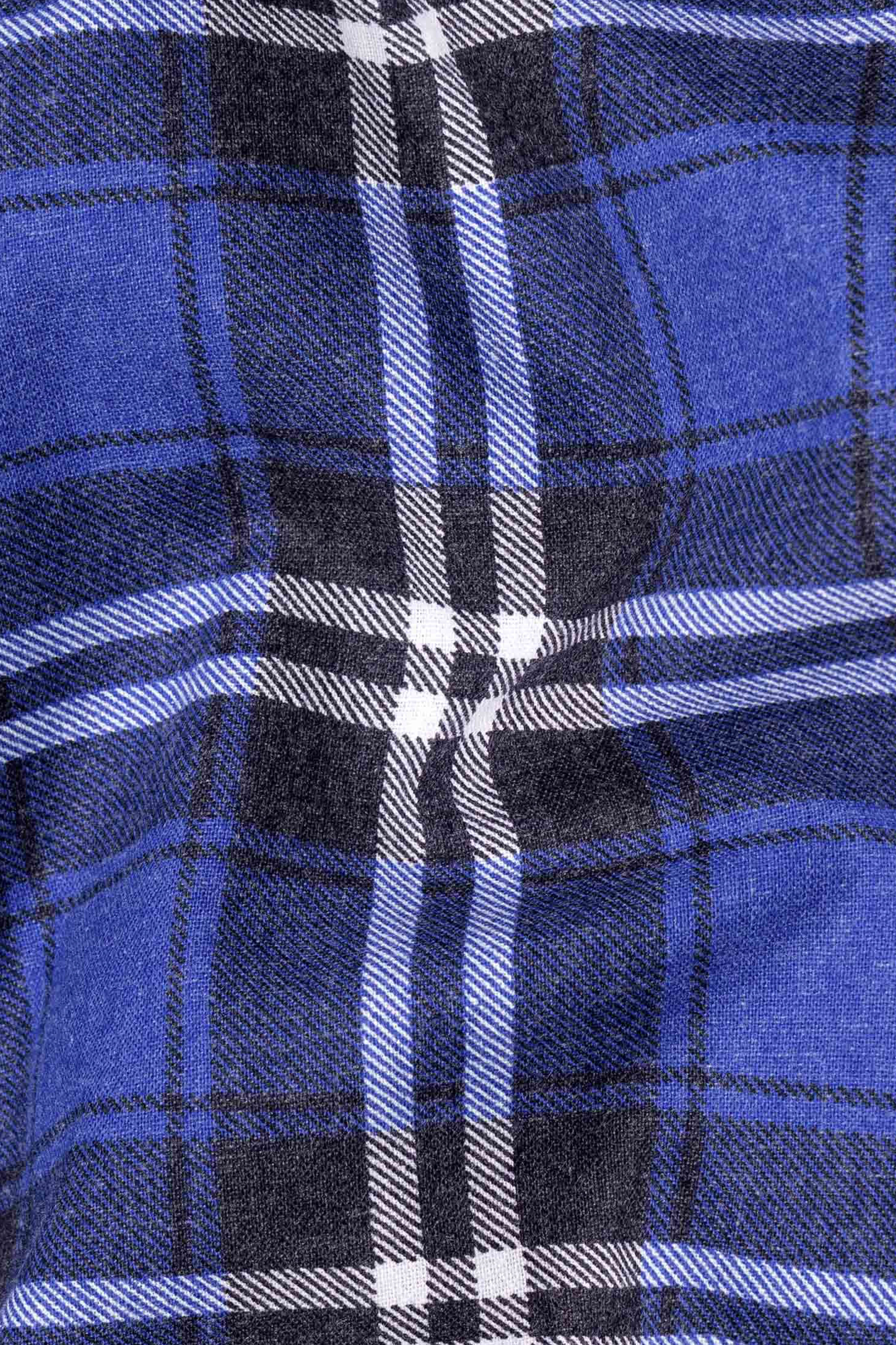 Scampi Blue Twill Plaid Premium Cotton Shirt