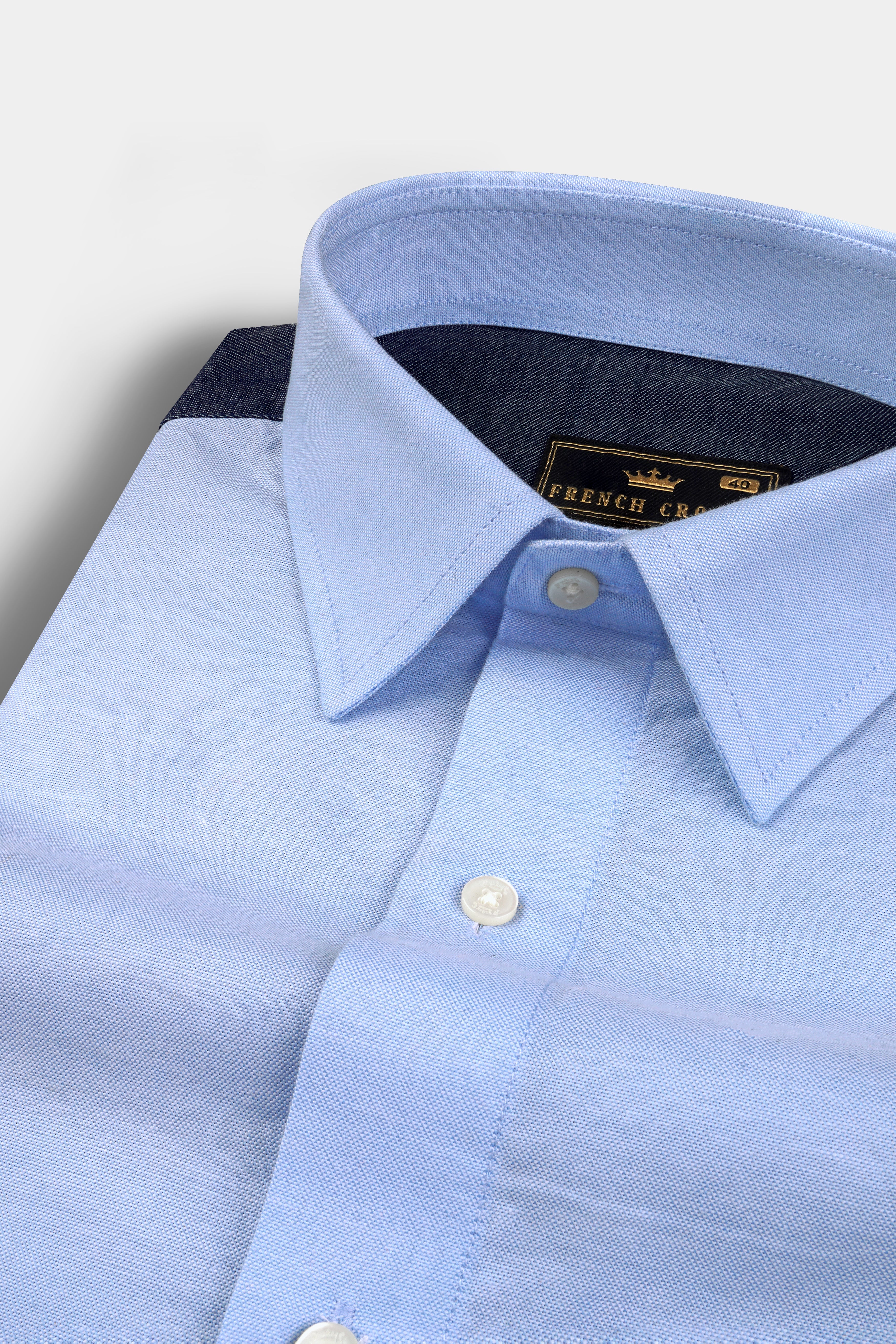 Tealish Blue and Gray Royal Oxford Shirt