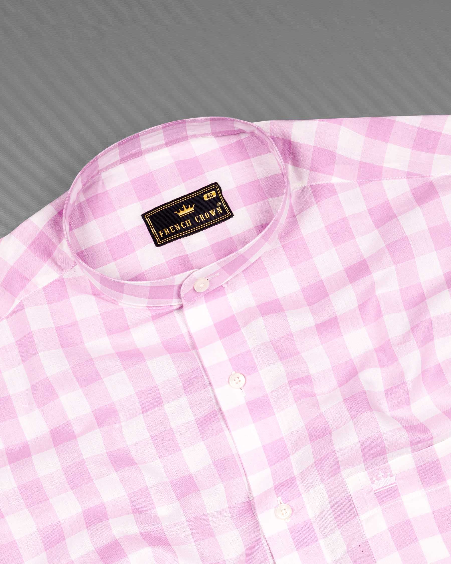 Chantilly Pink and White Checkered Premium Cotton Shirt  6501-M-38, 6501-M-H-38, 6501-M-39, 6501-M-H-39, 6501-M-40, 6501-M-H-40, 6501-M-42, 6501-M-H-42, 6501-M-44, 6501-M-H-44, 6501-M-46, 6501-M-H-46, 6501-M-48, 6501-M-H-48, 6501-M-50, 6501-M-H-50, 6501-M-52, 6501-M-H-52