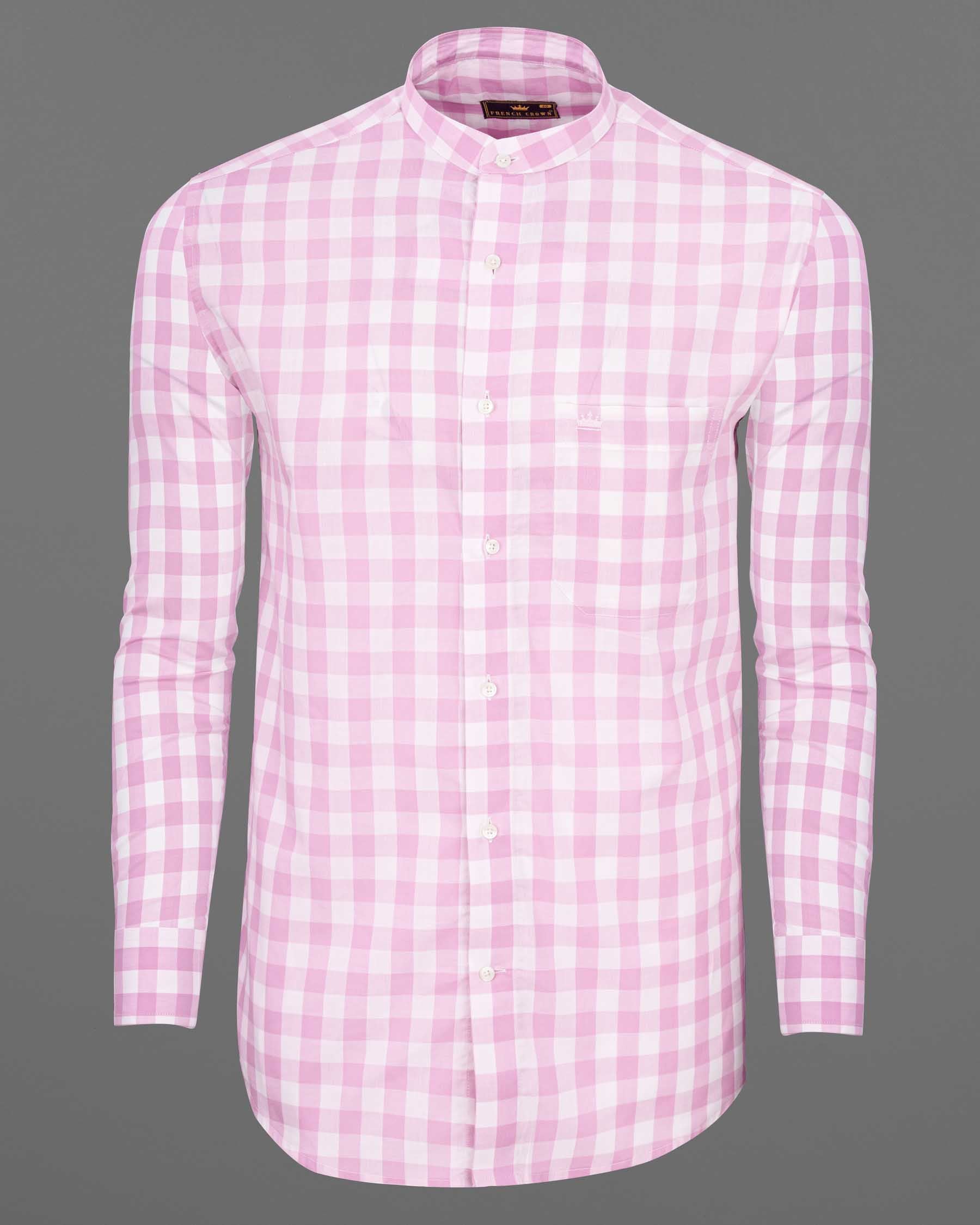 Chantilly Pink and White Checkered Premium Cotton Shirt  6501-M-38, 6501-M-H-38, 6501-M-39, 6501-M-H-39, 6501-M-40, 6501-M-H-40, 6501-M-42, 6501-M-H-42, 6501-M-44, 6501-M-H-44, 6501-M-46, 6501-M-H-46, 6501-M-48, 6501-M-H-48, 6501-M-50, 6501-M-H-50, 6501-M-52, 6501-M-H-52