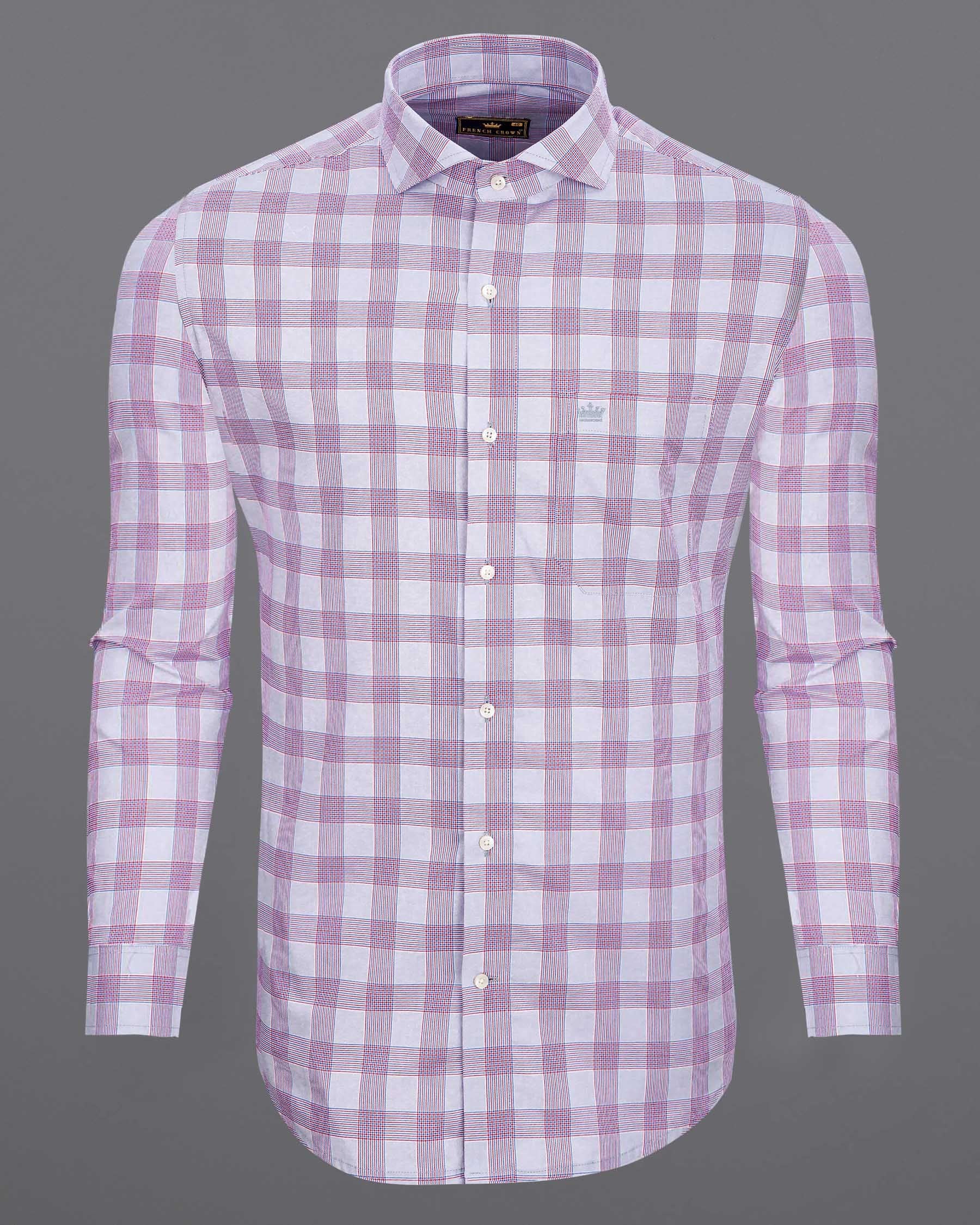 Periwinkle Plaid Houndstooth Shirt