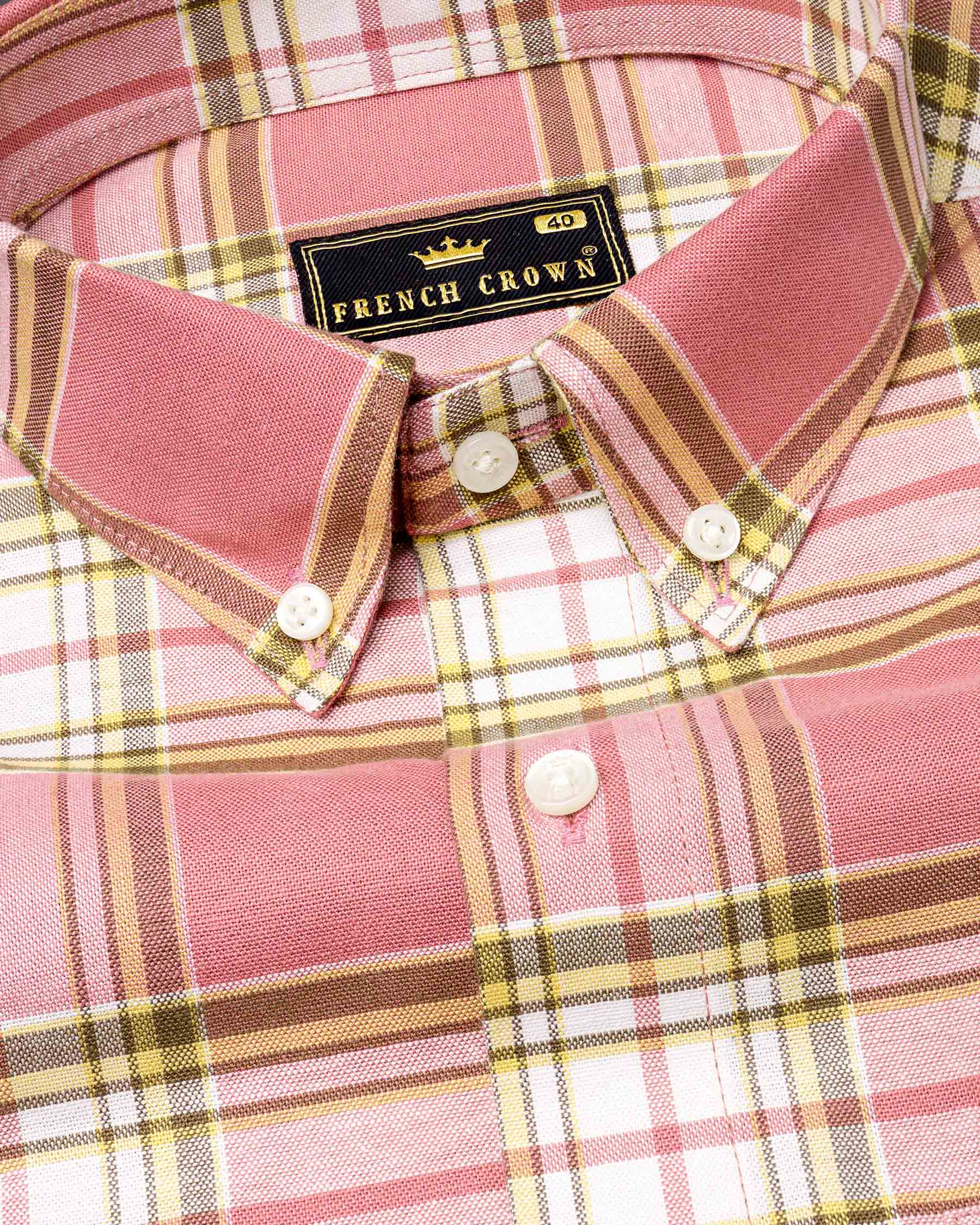 Froly Pink Checkered Royal Oxford Shirt  6510-BD-38, 6510-BD-H-38, 6510-BD-39, 6510-BD-H-39, 6510-BD-40, 6510-BD-H-40, 6510-BD-42, 6510-BD-H-42, 6510-BD-44, 6510-BD-H-44, 6510-BD-46, 6510-BD-H-46, 6510-BD-48, 6510-BD-H-48, 6510-BD-50, 6510-BD-H-50, 6510-BD-52, 6510-BD-H-52