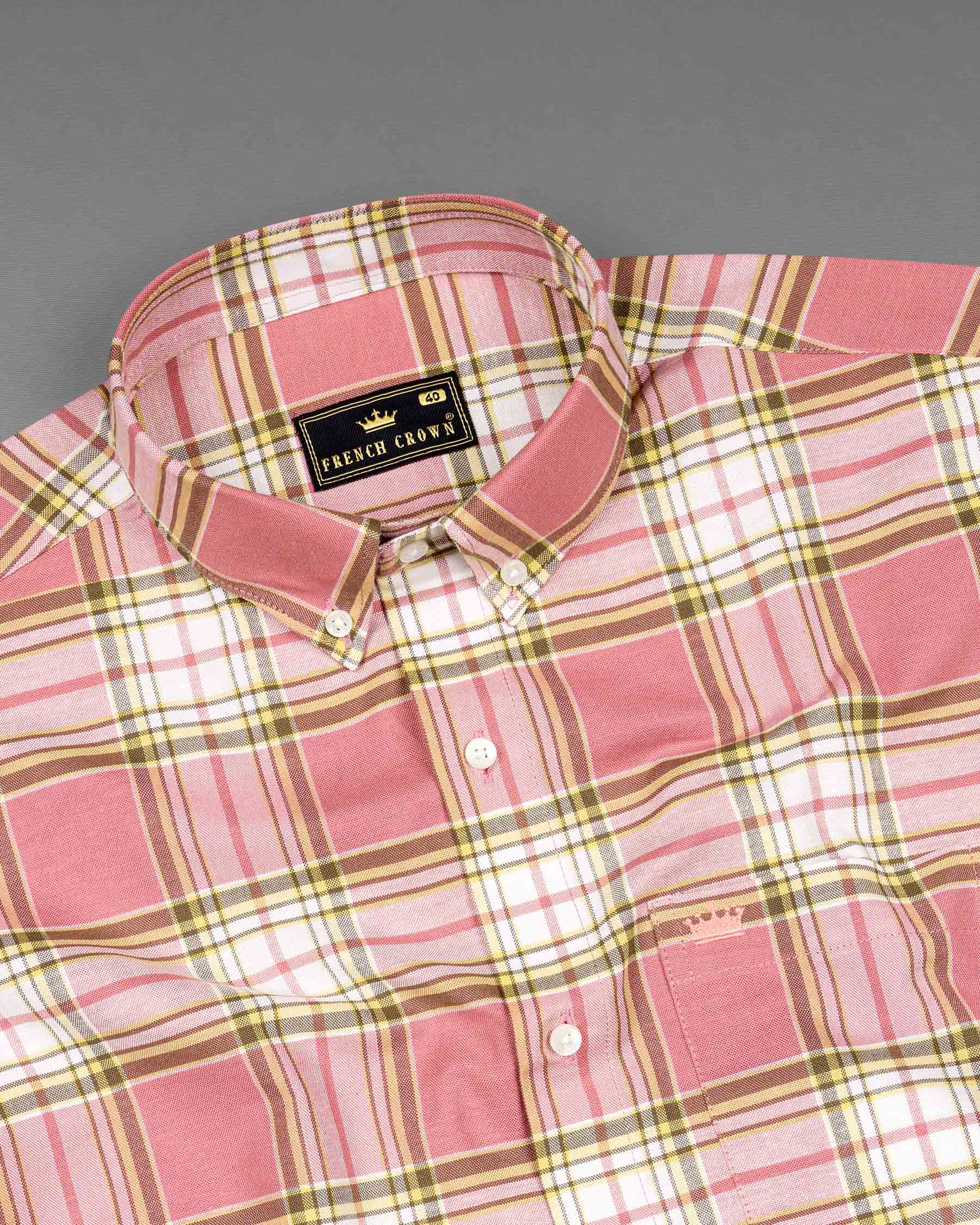 Froly Pink Checkered Royal Oxford Shirt  6510-BD-38, 6510-BD-H-38, 6510-BD-39, 6510-BD-H-39, 6510-BD-40, 6510-BD-H-40, 6510-BD-42, 6510-BD-H-42, 6510-BD-44, 6510-BD-H-44, 6510-BD-46, 6510-BD-H-46, 6510-BD-48, 6510-BD-H-48, 6510-BD-50, 6510-BD-H-50, 6510-BD-52, 6510-BD-H-52