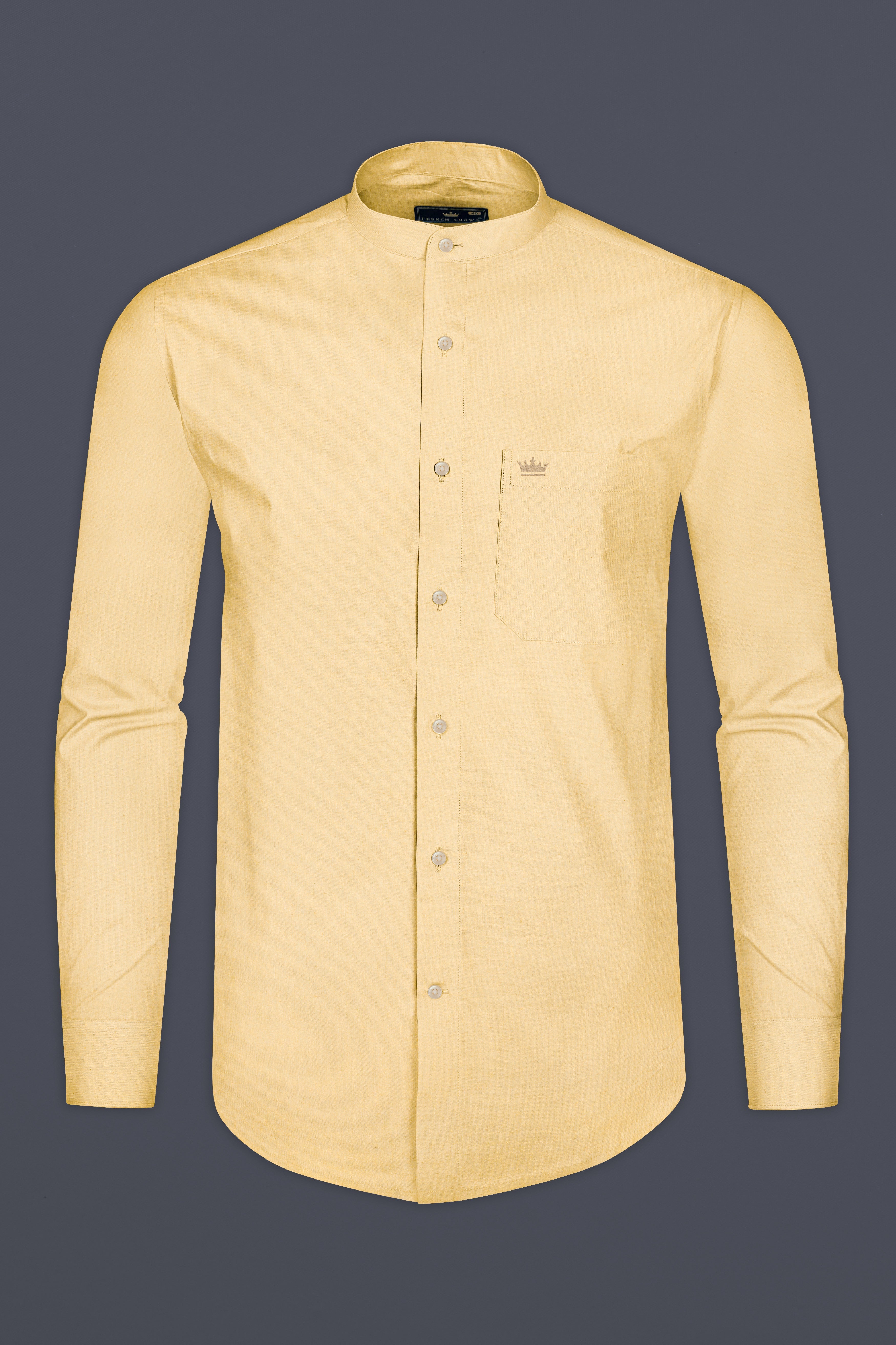 Peanut Yellow Luxurious Linen Shirt