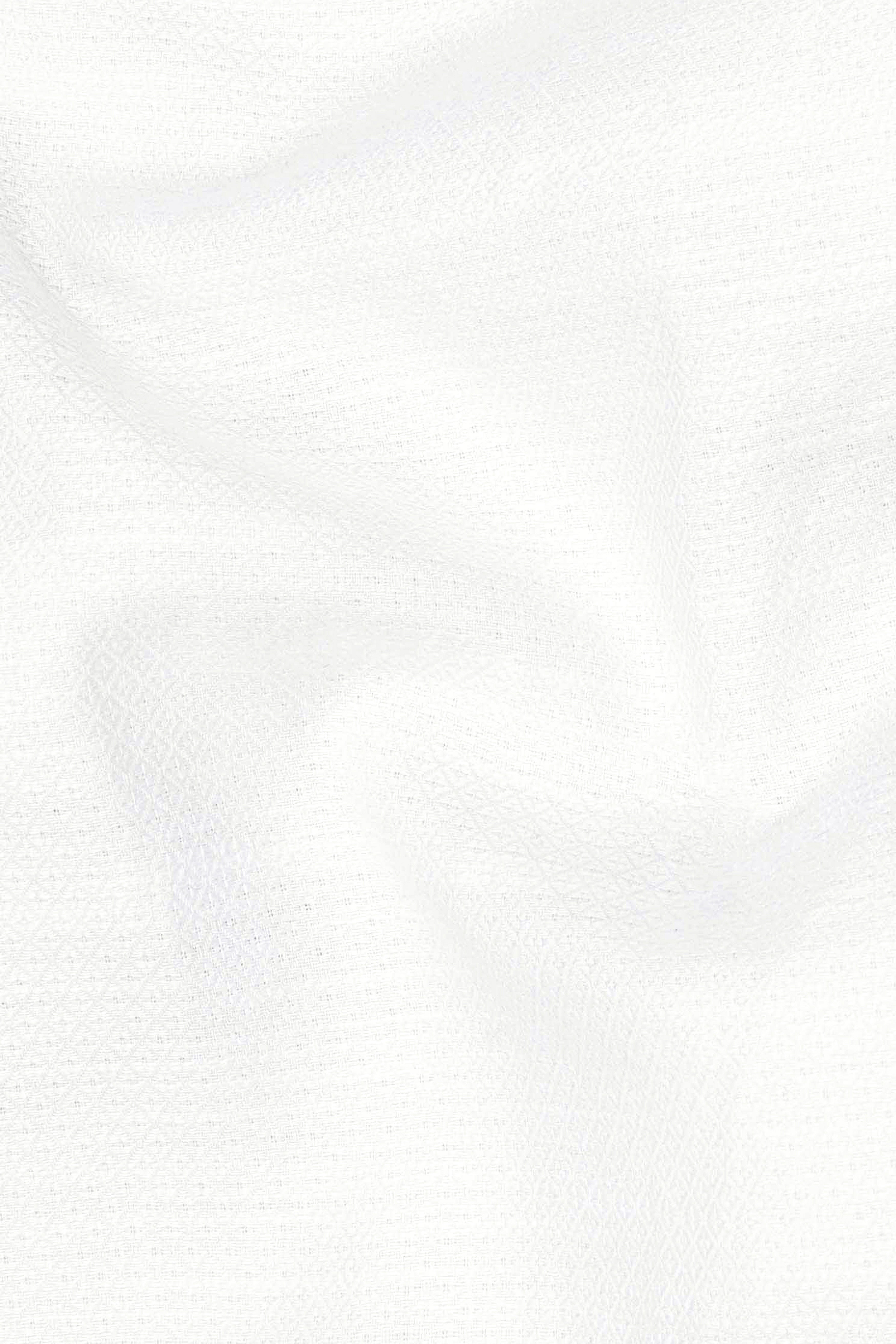 Bright White Dobby Textured Premium Giza Cotton Shirt