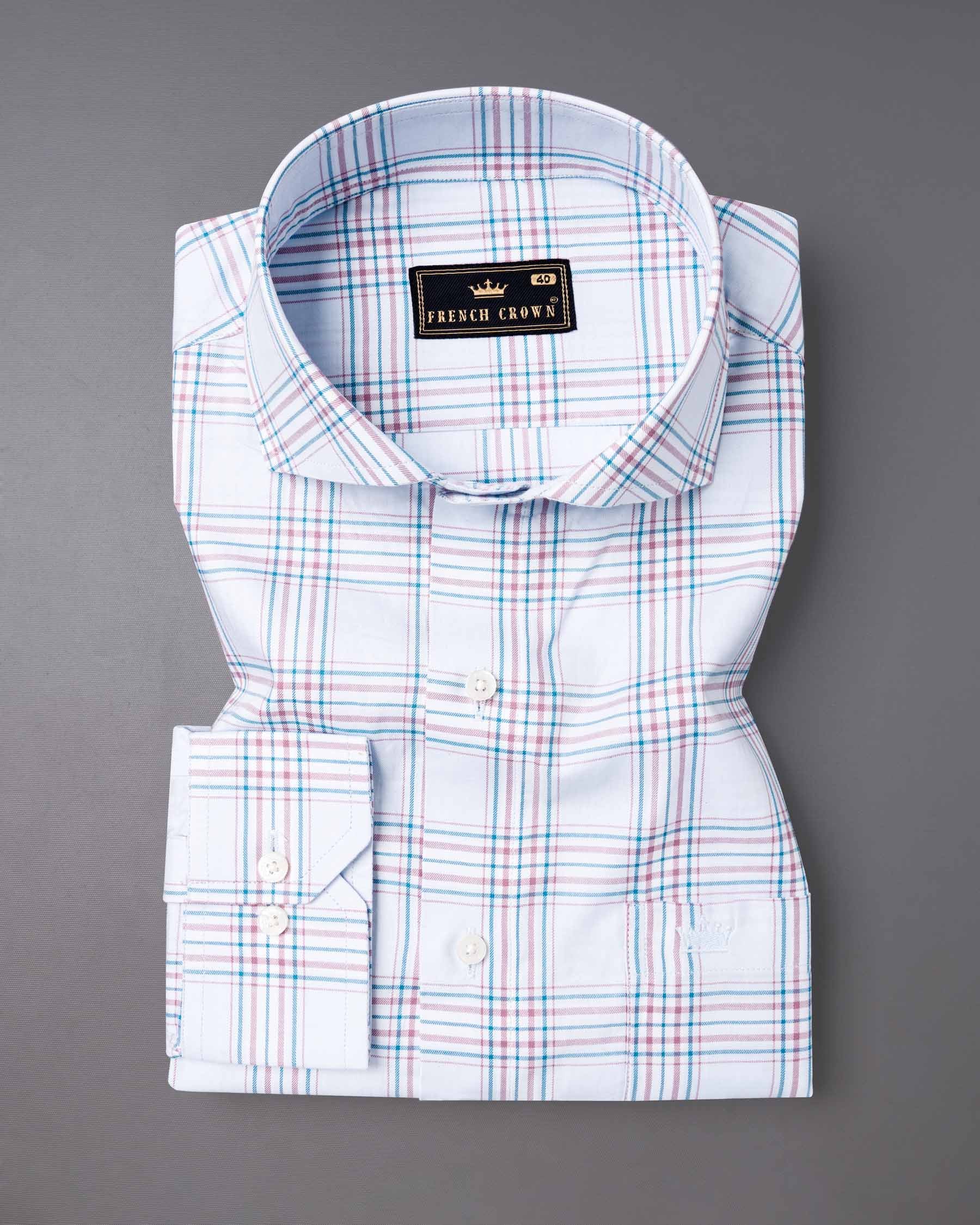 Selago and Bahama Blue Plaid Twill Textured Premium Cotton Shirt 6575-CA-38,6575-CA-H-38,6575-CA-39,6575-CA-H-39,6575-CA-40,6575-CA-H-40,6575-CA-42,6575-CA-H-42,6575-CA-44,6575-CA-H-44,6575-CA-46,6575-CA-H-46,6575-CA-48,6575-CA-H-48,6575-CA-50,6575-CA-H-50,6575-CA-52,6575-CA-H-52