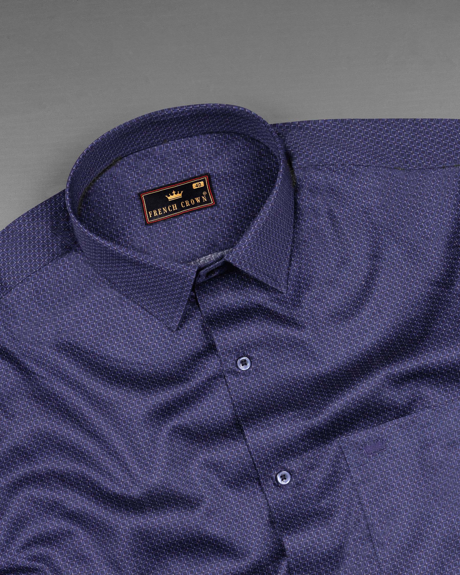 Blackcurrant with Chambray Blue Geometrical Print Super Soft premium Cotton Shirt 6583-BLE-38,6583-BLE-H-38,6583-BLE-39,6583-BLE-H-39,6583-BLE-40,6583-BLE-H-40,6583-BLE-42,6583-BLE-H-42,6583-BLE-44,6583-BLE-H-44,6583-BLE-46,6583-BLE-H-46,6583-BLE-48,6583-BLE-H-48,6583-BLE-50,6583-BLE-H-50,6583-BLE-52,6583-BLE-H-52