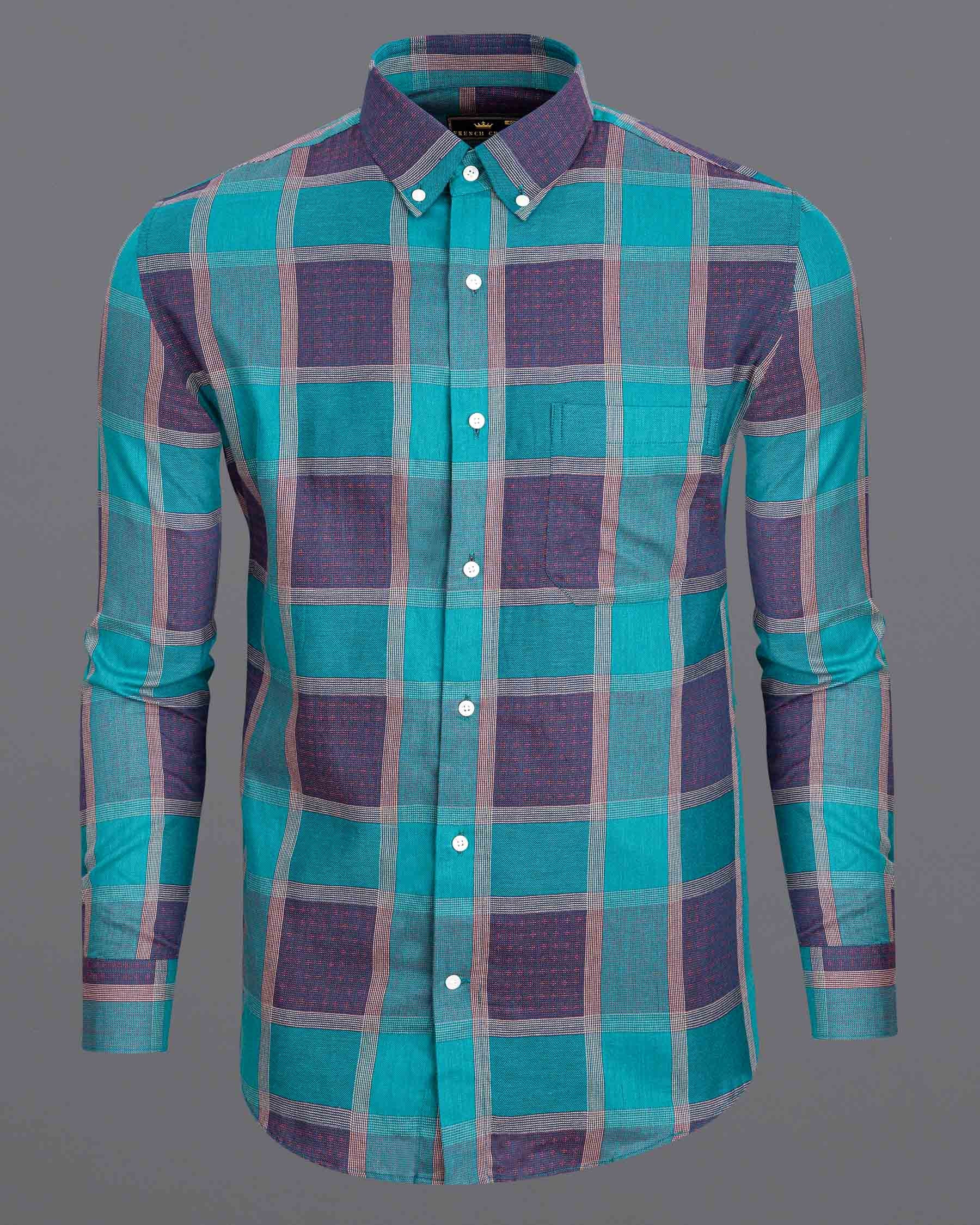 Eastern Blue and Rhino Blue Checkered Print Dobby Textured Premium Giza Cotton Shirt 6589-BD-38,6589-BD-H-38,6589-BD-39,6589-BD-H-39,6589-BD-40,6589-BD-H-40,6589-BD-42,6589-BD-H-42,6589-BD-44,6589-BD-H-44,6589-BD-46,6589-BD-H-46,6589-BD-48,6589-BD-H-48,6589-BD-50,6589-BD-H-50,6589-BD-52,6589-BD-H-52