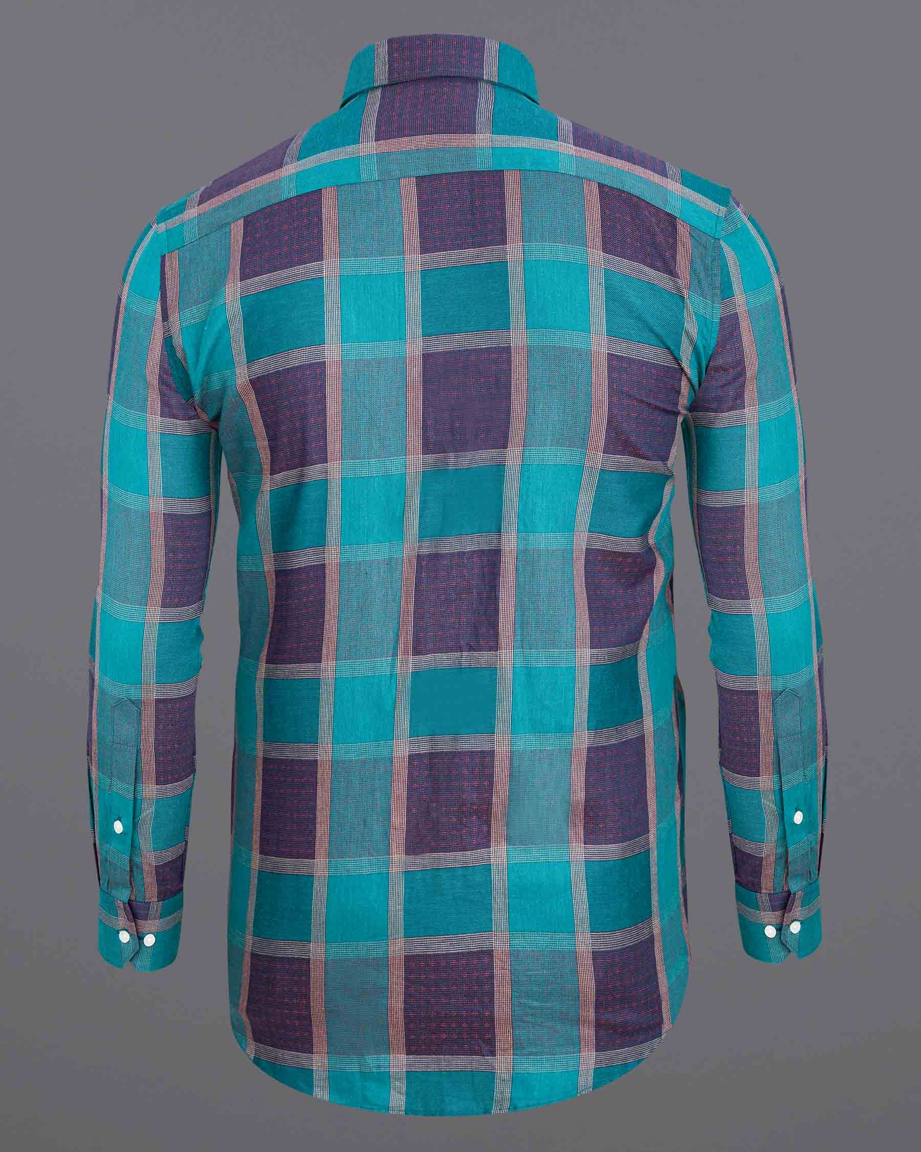 Eastern Blue and Rhino Blue Checkered Print Dobby Textured Premium Giza Cotton Shirt 6589-BD-38,6589-BD-H-38,6589-BD-39,6589-BD-H-39,6589-BD-40,6589-BD-H-40,6589-BD-42,6589-BD-H-42,6589-BD-44,6589-BD-H-44,6589-BD-46,6589-BD-H-46,6589-BD-48,6589-BD-H-48,6589-BD-50,6589-BD-H-50,6589-BD-52,6589-BD-H-52