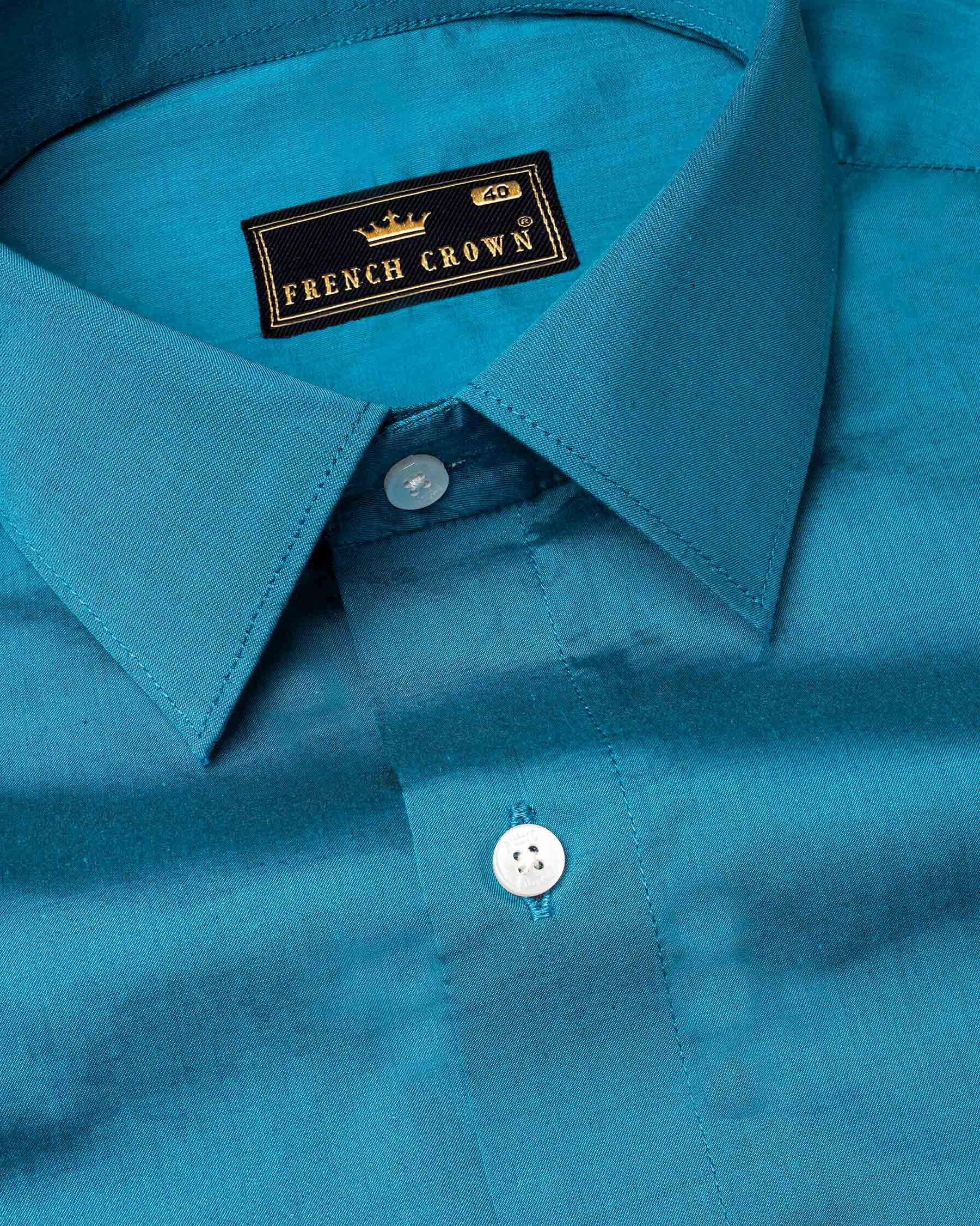 Deep Cerulean Blue Chambray Textured Premium Cotton Shirt 6590-38,6590-H-38,6590-39,6590-H-39,6590-40,6590-H-40,6590-42,6590-H-42,6590-44,6590-H-44,6590-46,6590-H-46,6590-48,6590-H-48,6590-50,6590-H-50,6590-52,6590-H-52