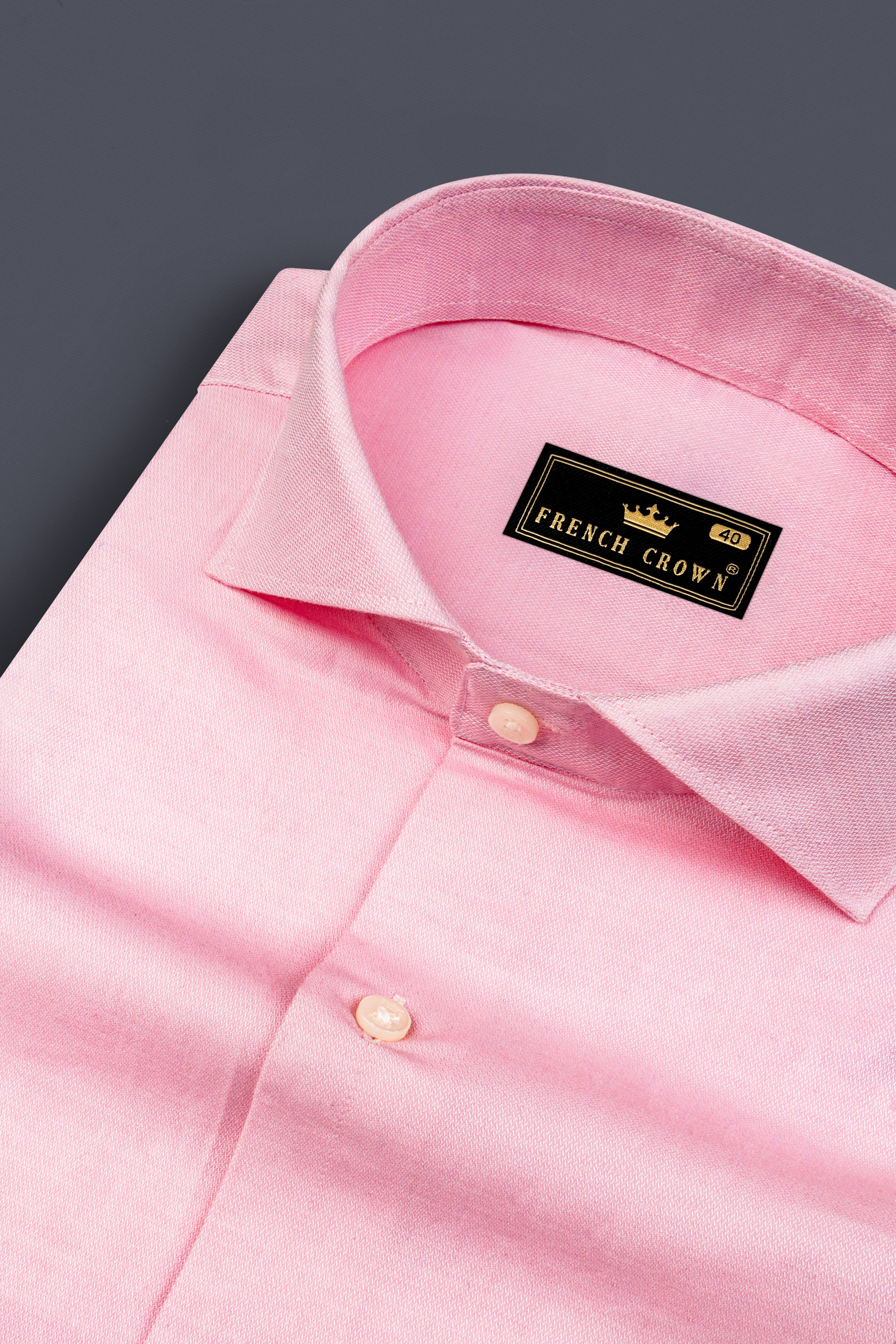 Sundown Pink Dobby Textured Premium Giza Cotton Shirt