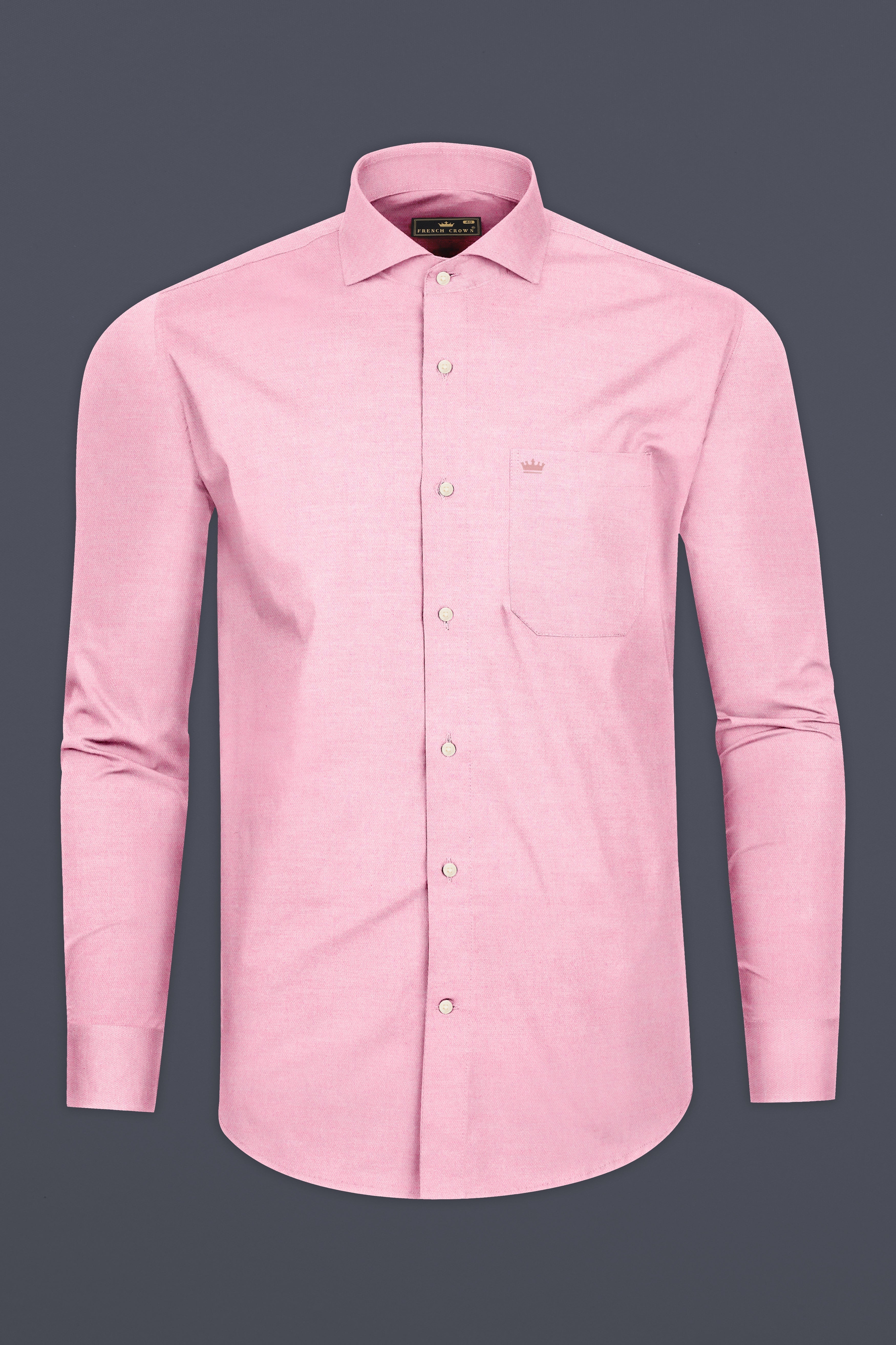 Sundown Pink Dobby Textured Premium Giza Cotton Shirt