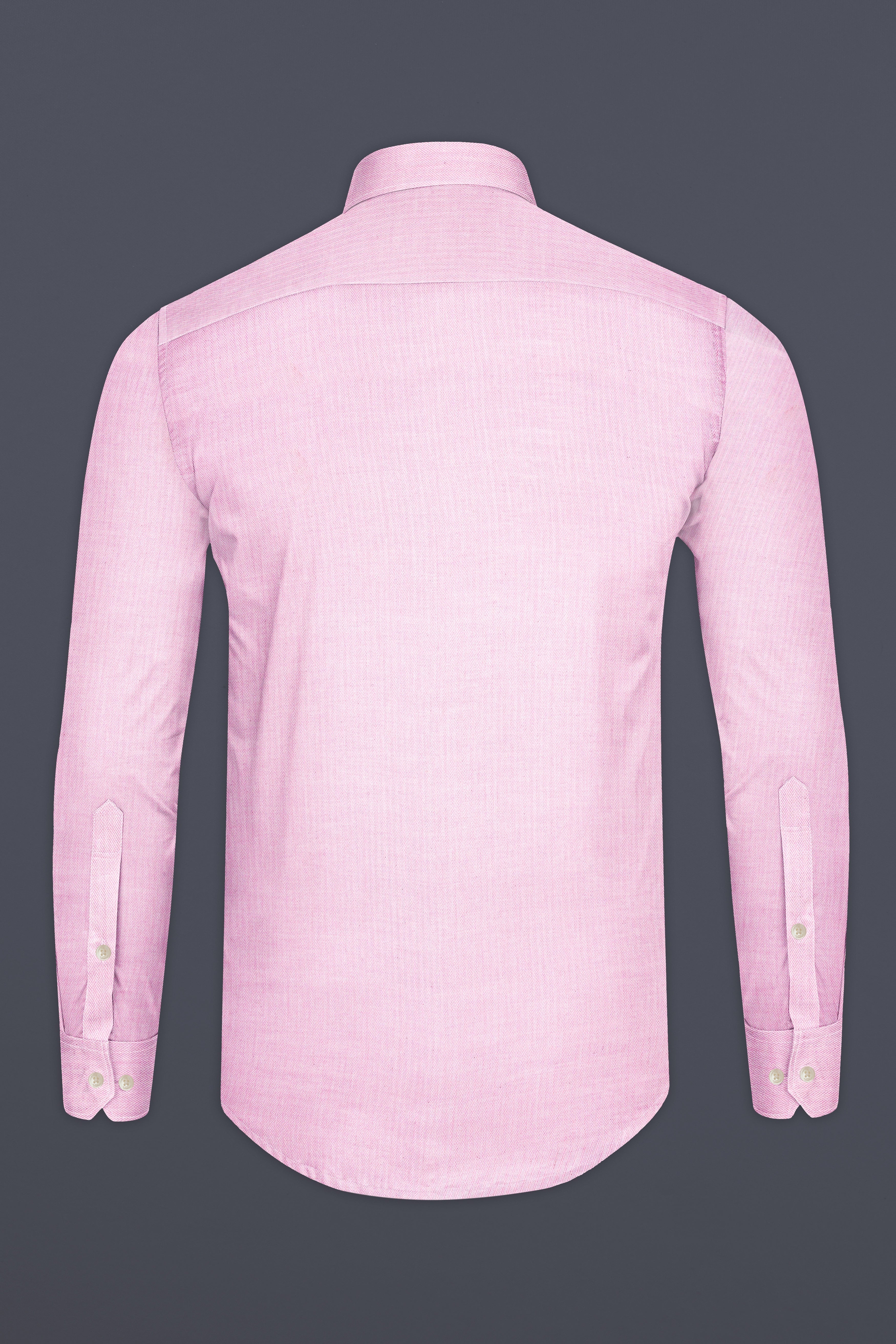 Pale Rose Pink Herringbone and Tencel rich Shirt